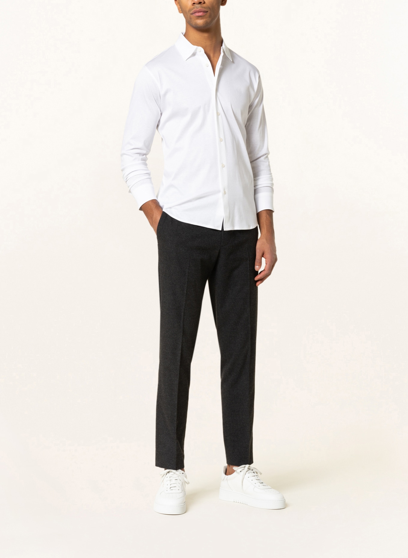 STROKESMAN'S Jersey shirt slim fit, Color: WHITE (Image 2)