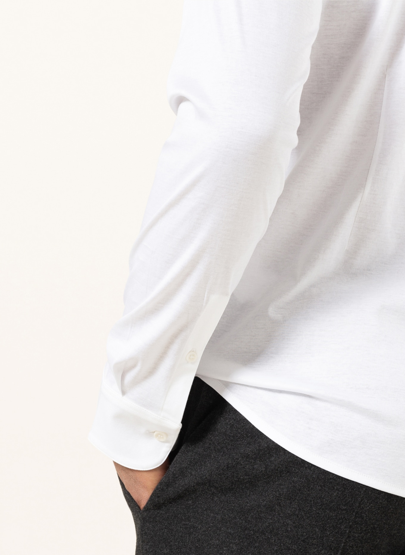 STROKESMAN'S Jersey shirt slim fit, Color: WHITE (Image 4)