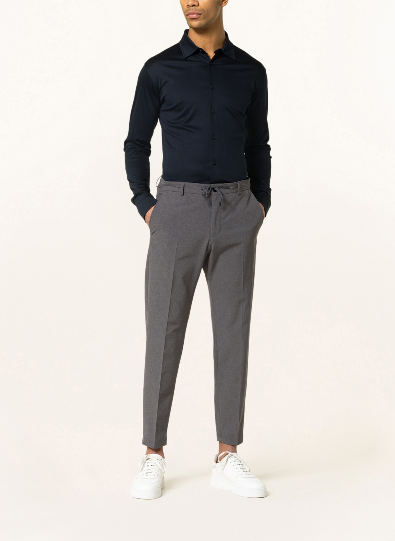 STROKESMAN'S Koszula z dżerseju Slim Fit, Kolor: GRANATOWY (Obrazek 2)