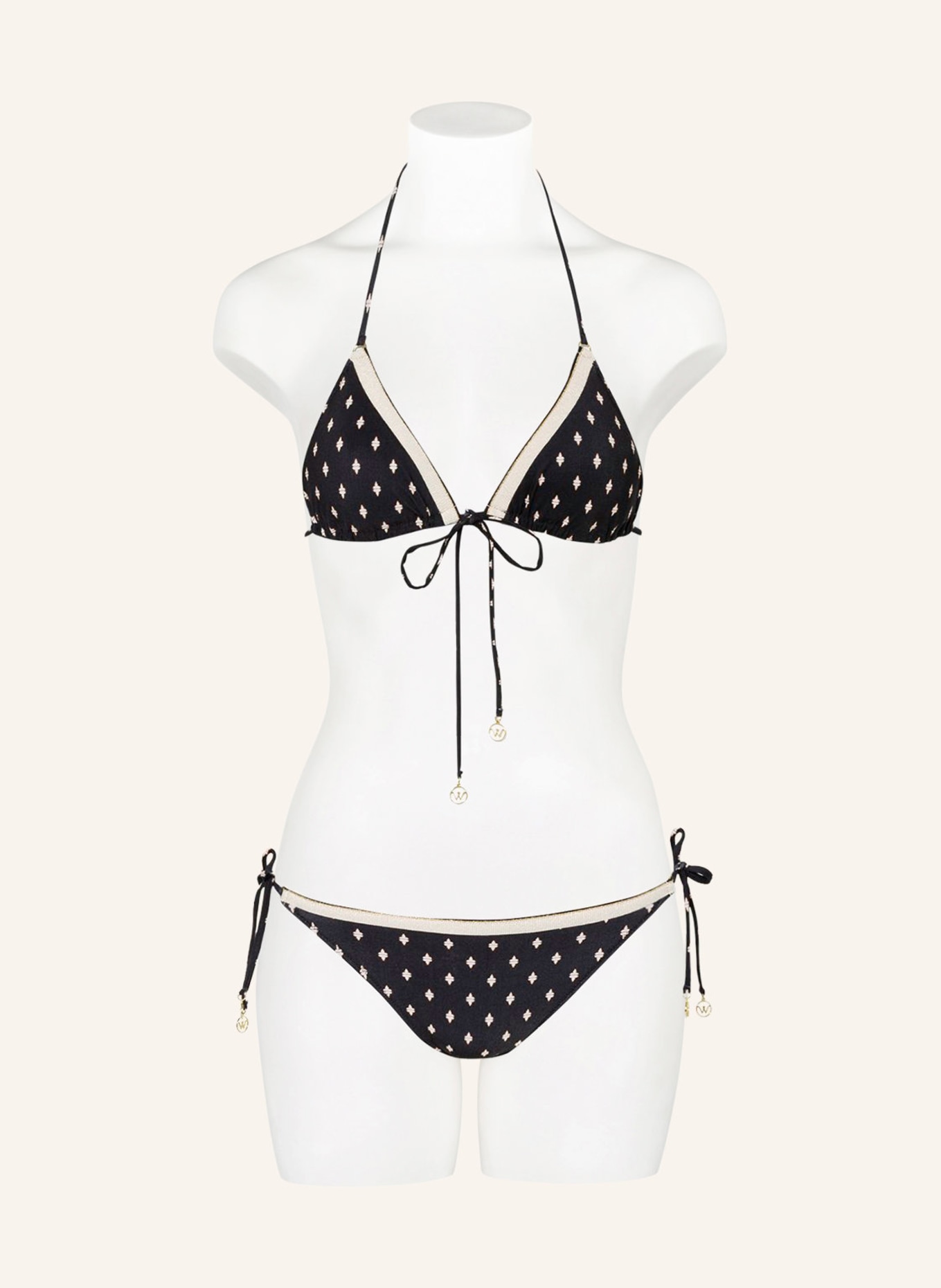 watercult Triangel-Bikini-Top SOUL SPOTS, Farbe: SCHWARZ/ ECRU (Bild 2)