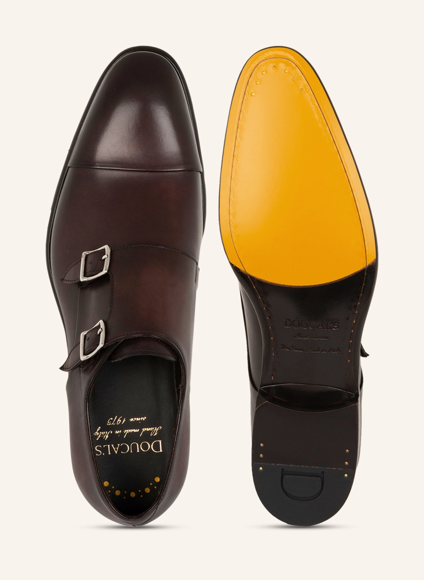 DOUCAL'S Double monks BASQUIAT: DARK BROWN