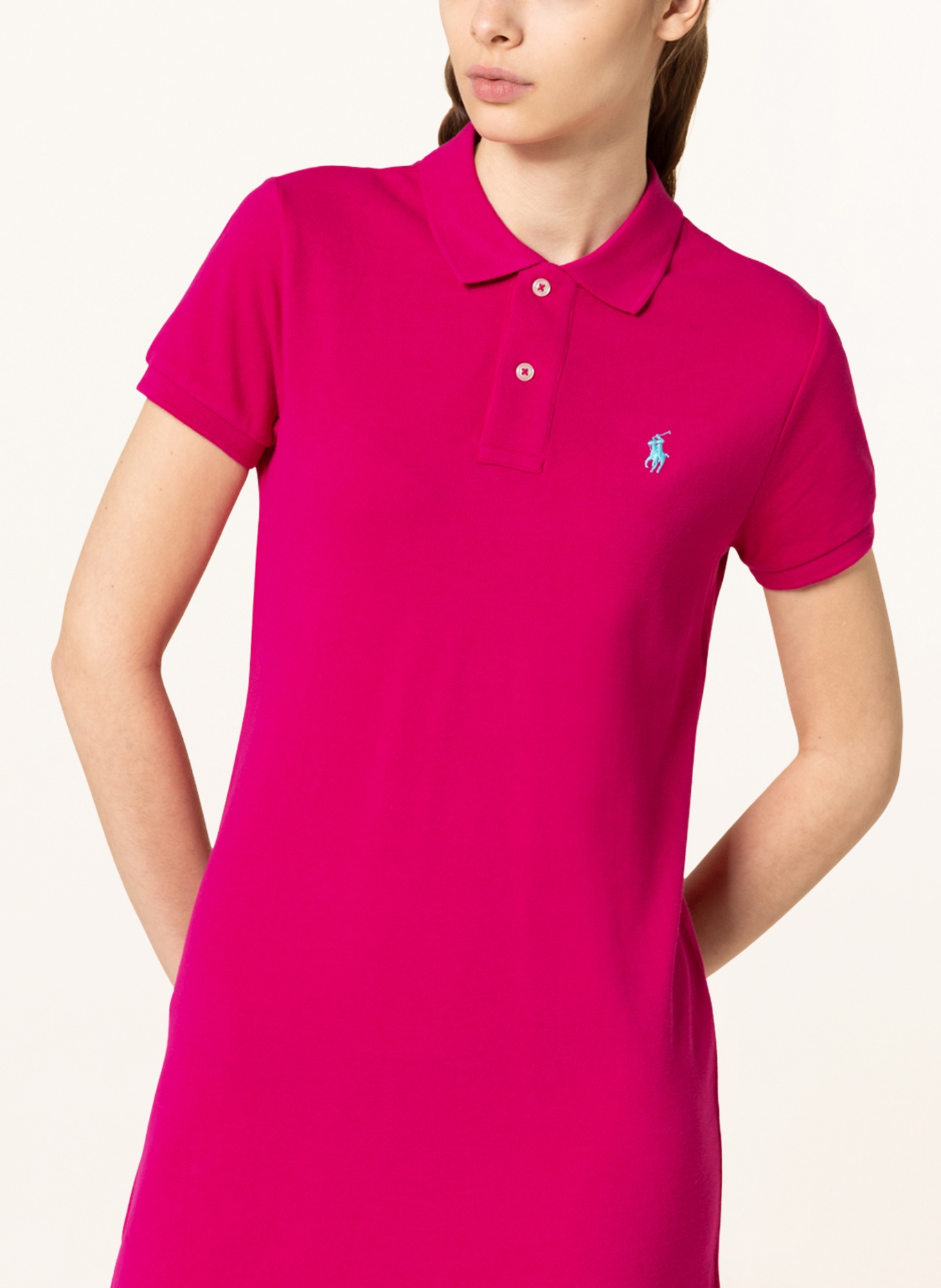 Polo Ralph Lauren icon logo pique polo dress in pink