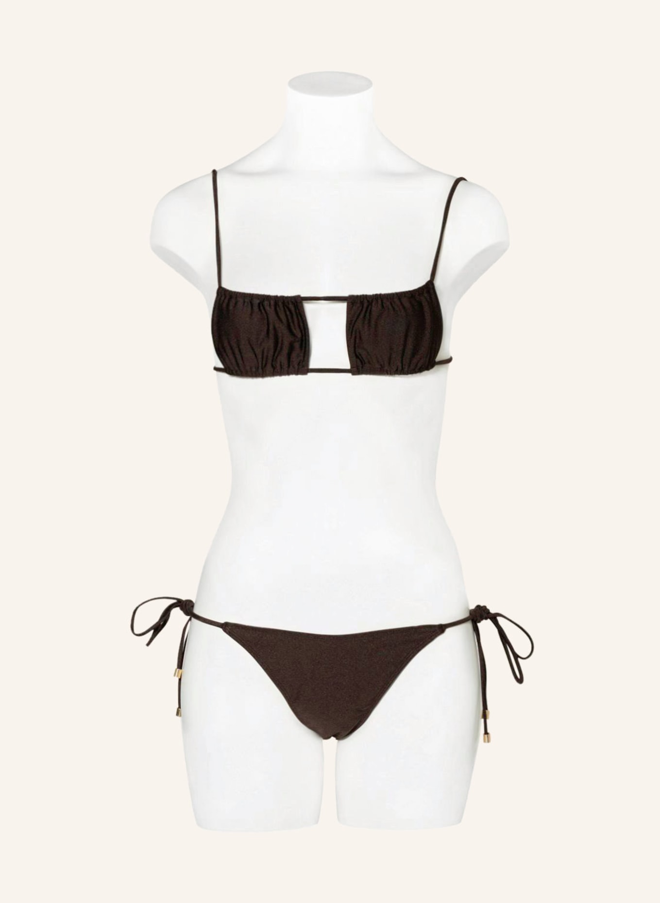 JANTHEE Berlin Bandeau bikini top VICCA , Color: DARK BROWN (Image 2)