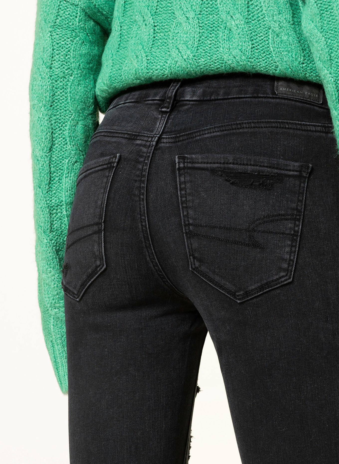 AMERICAN EAGLE Destroyed jeans , Color: BLACK (Image 5)