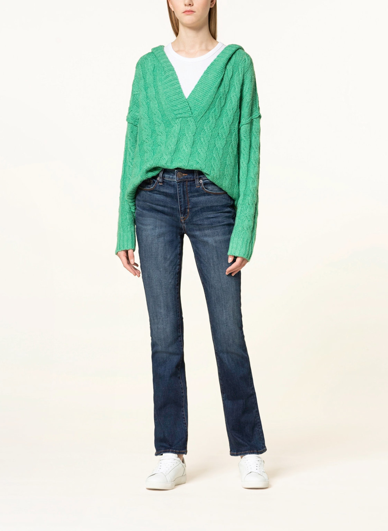 AMERICAN EAGLE Knit hoodie in green