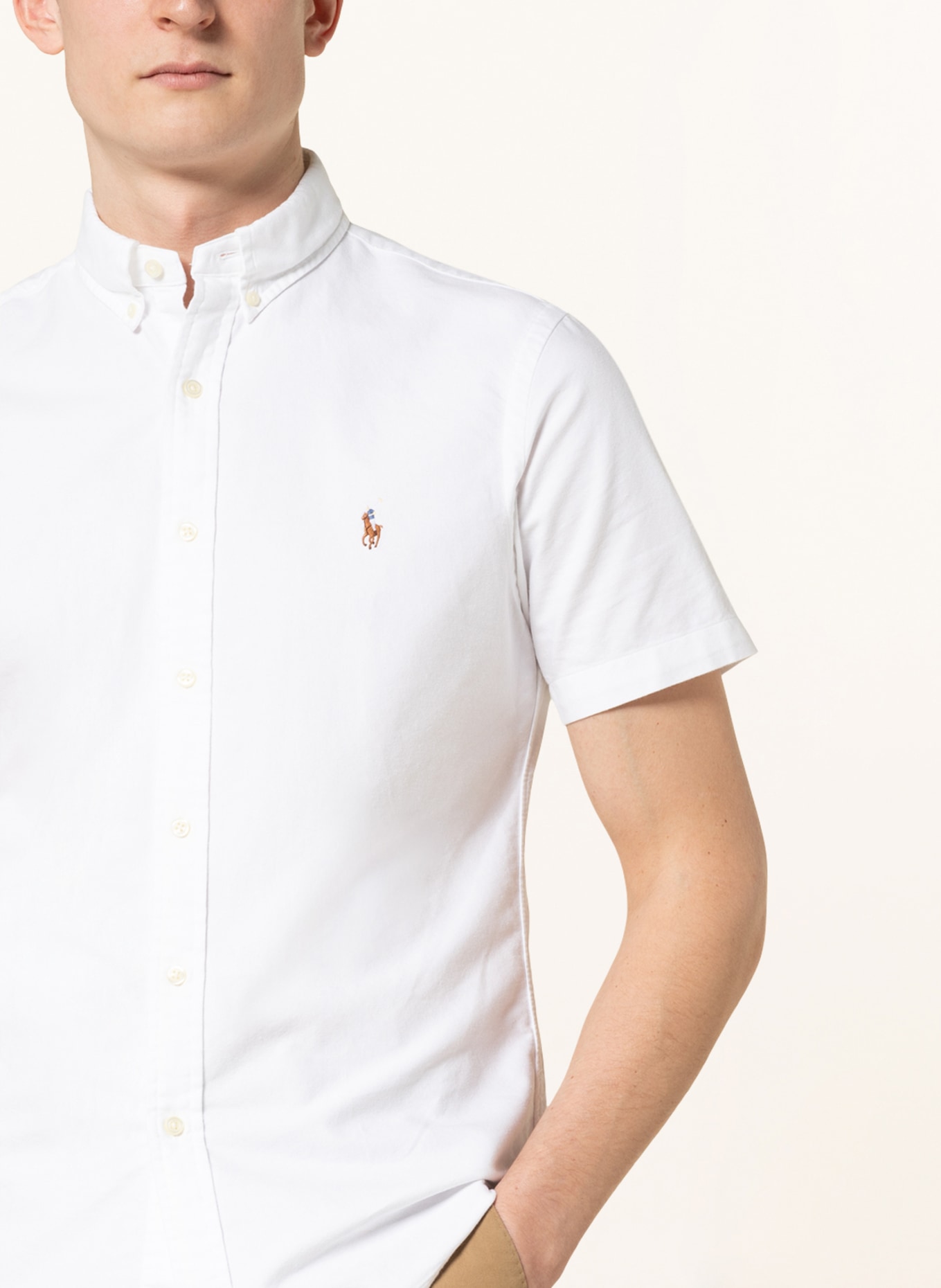 POLO RALPH LAUREN Short-sleeved shirt slim fit, Color: 003 BSR WHITE (Image 4)