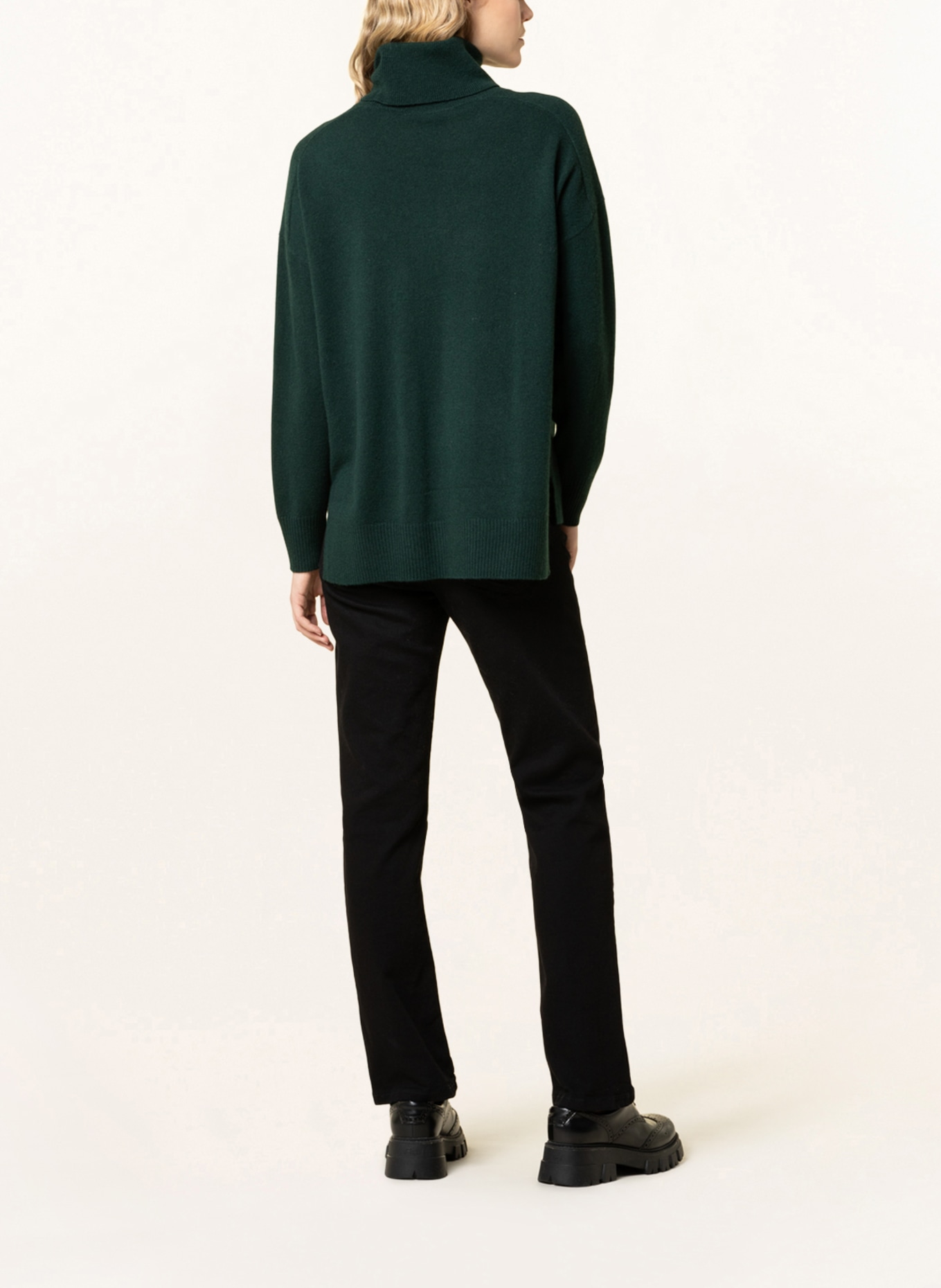 WHISTLES Turtleneck sweater in cashmere, Color: DARK GREEN (Image 3)