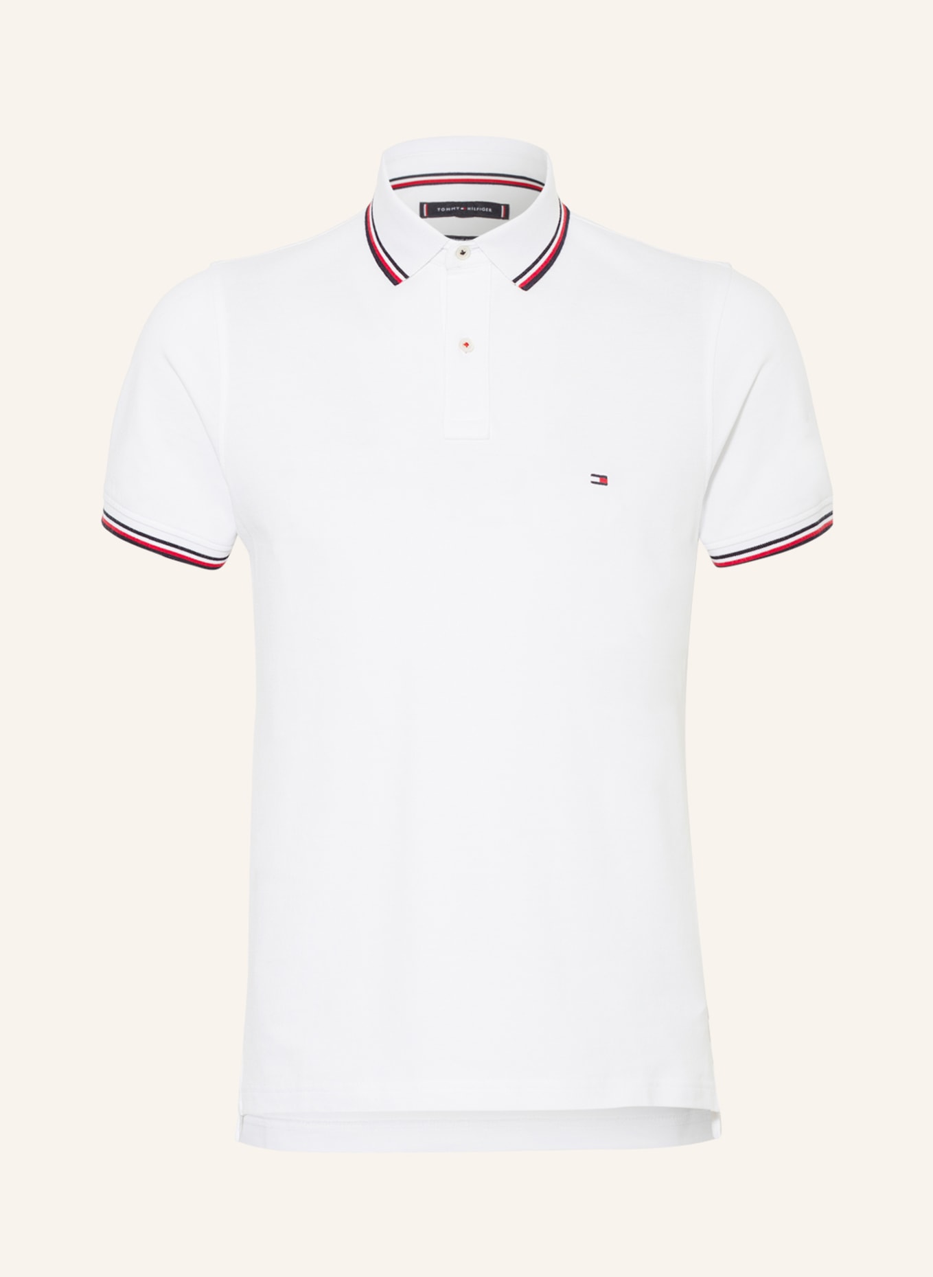 TOMMY HILFIGER Piqué polo shirt slim fit , Color: WHITE (Image 1)