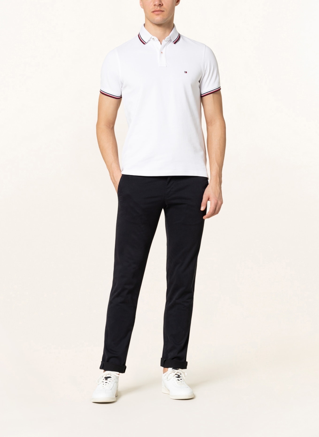 TOMMY HILFIGER Piqué polo shirt slim fit , Color: WHITE (Image 2)