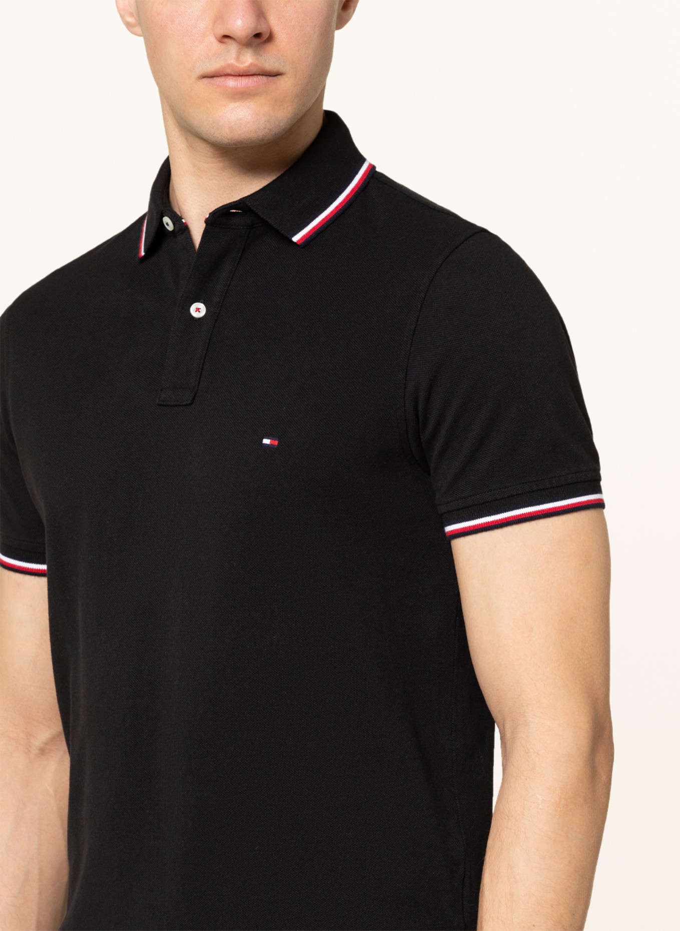 TOMMY HILFIGER Polokošile z piké Slim Fit , Barva: ČERNÁ (Obrázek 4)