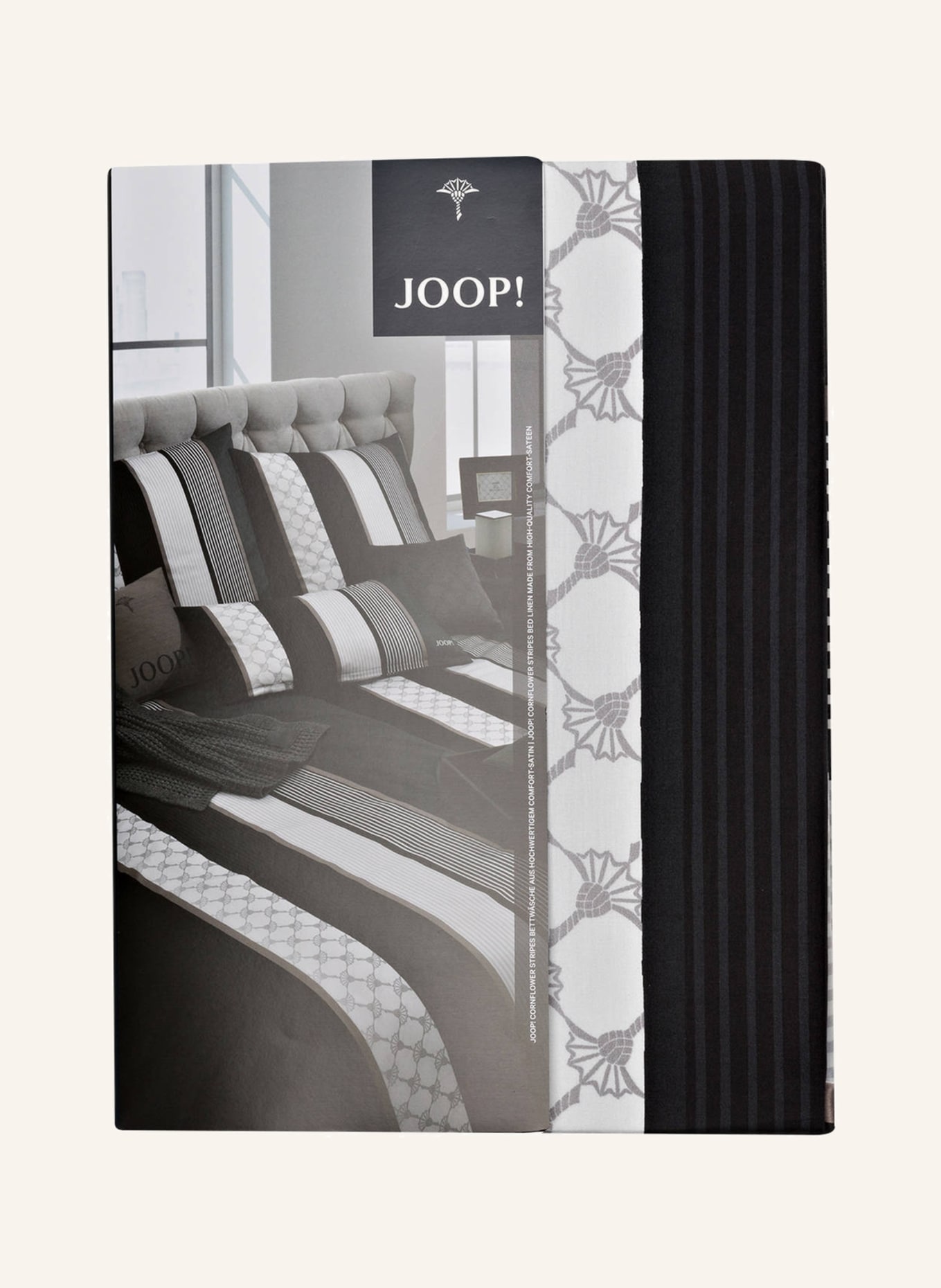 JOOP! Bettwäsche CORNFLOWER STRIPES, Farbe: SCHWARZ/ WEISS/ TAUPE (Bild 4)
