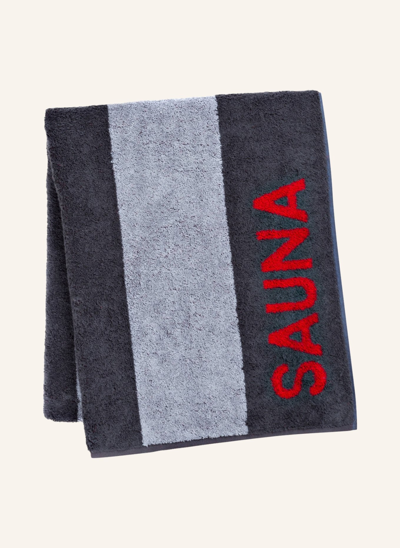 Cawö Sauna towel, Color: GRAY/ RED (Image 1)