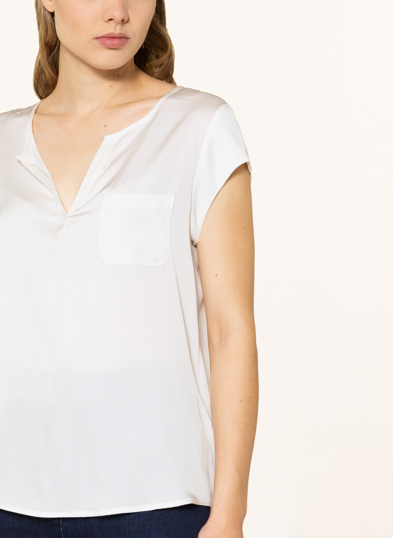 REPEAT Blouse-style shirt in silk, Color: CREAM (Image 5)