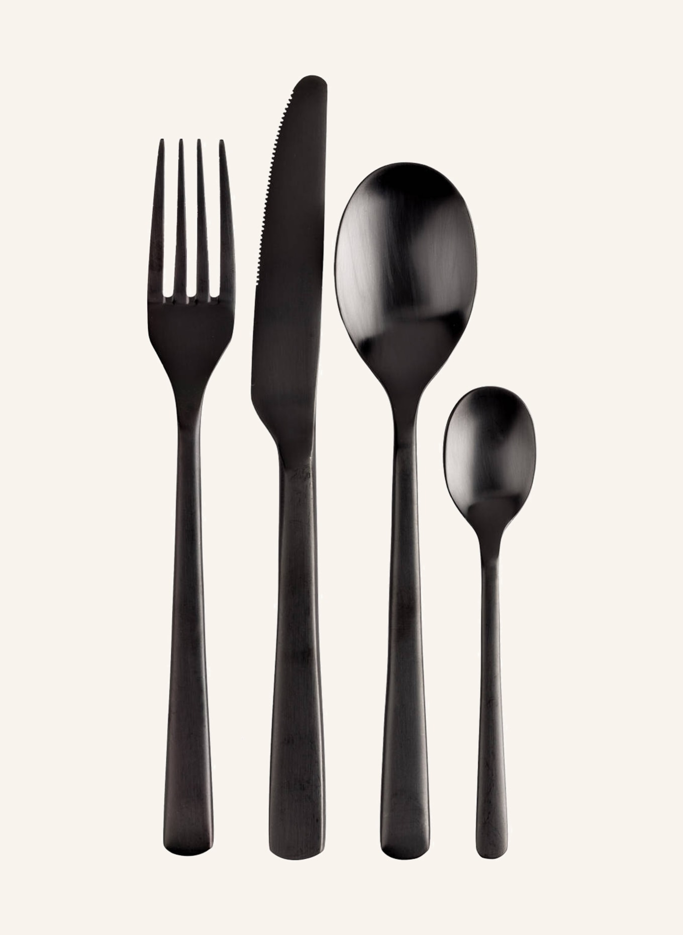 BROSTE COPENHAGEN 16-piece Cutlery set HUNE, Color: BLACK (Image 1)