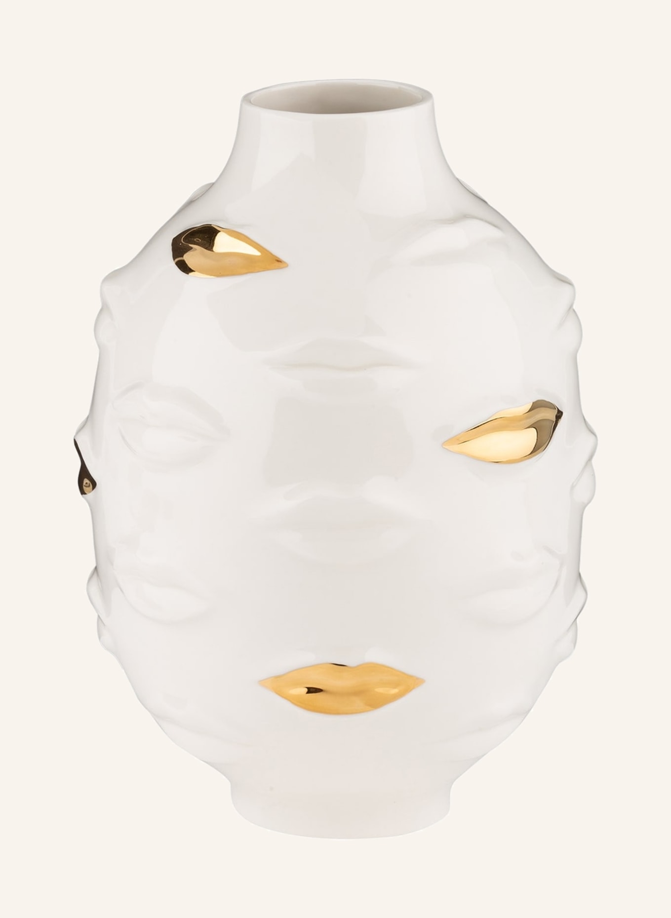 JONATHAN ADLER Vase GALA, Color: WHITE/ GOLD (Image 1)