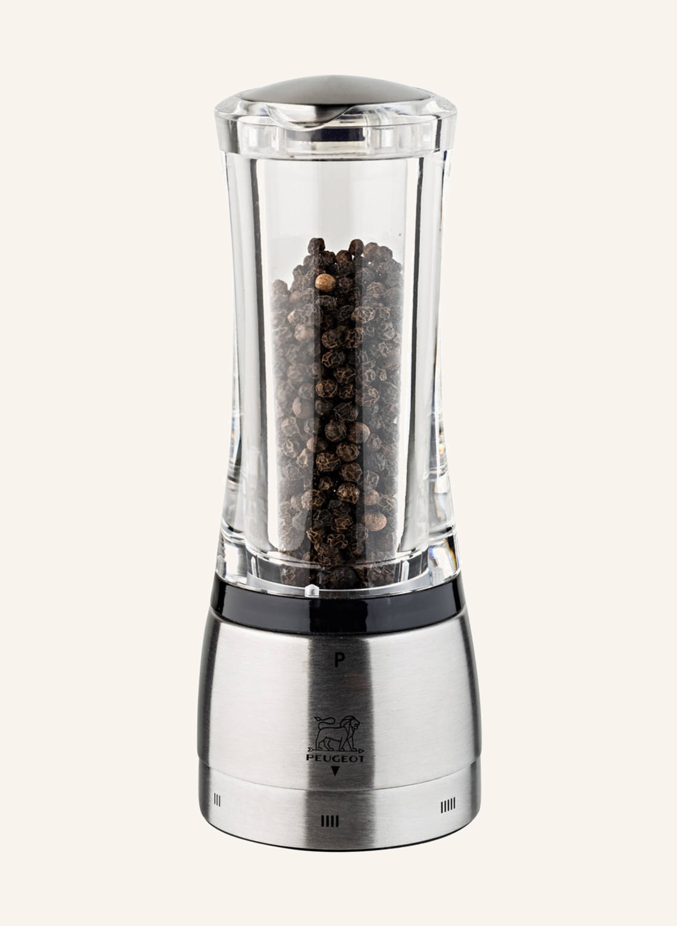 PEUGEOT Pepper grinder DAMAN, Color: SILVER / TRANSPARENT (Image 1)