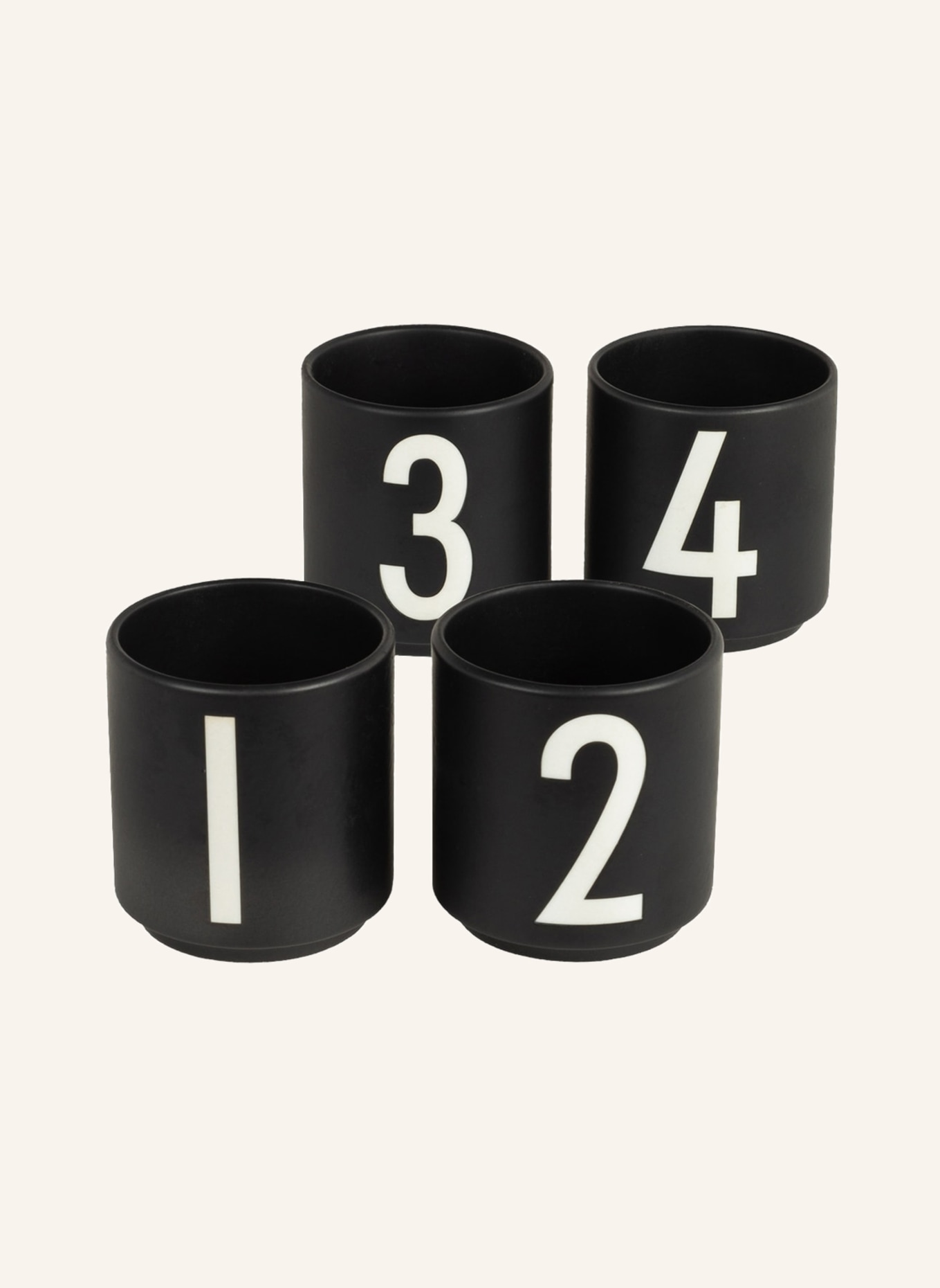 DESIGN LETTERS 4er-Set Kerzenhalter NUDE: SCHWARZ / WEISS