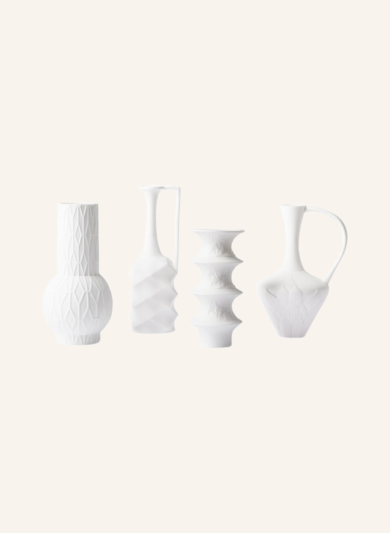 HK living Set of 4 vases, Color: WHITE (Image 1)