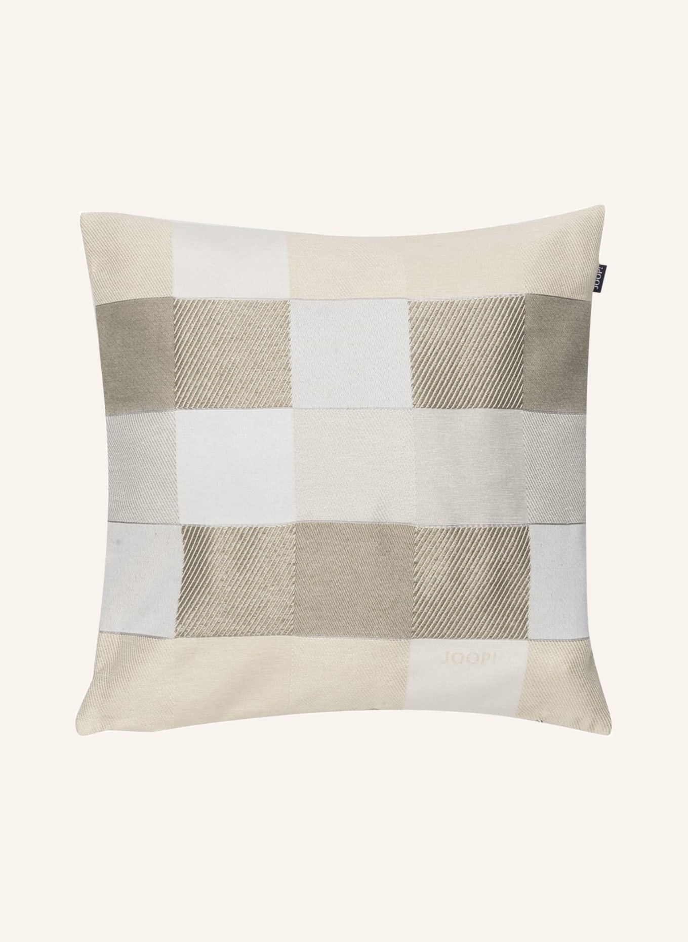 JOOP! Decorative cushion cover J!MOSAIC with glitter thread, Color: WHITE/ CREAM/ CAMEL (Image 1)