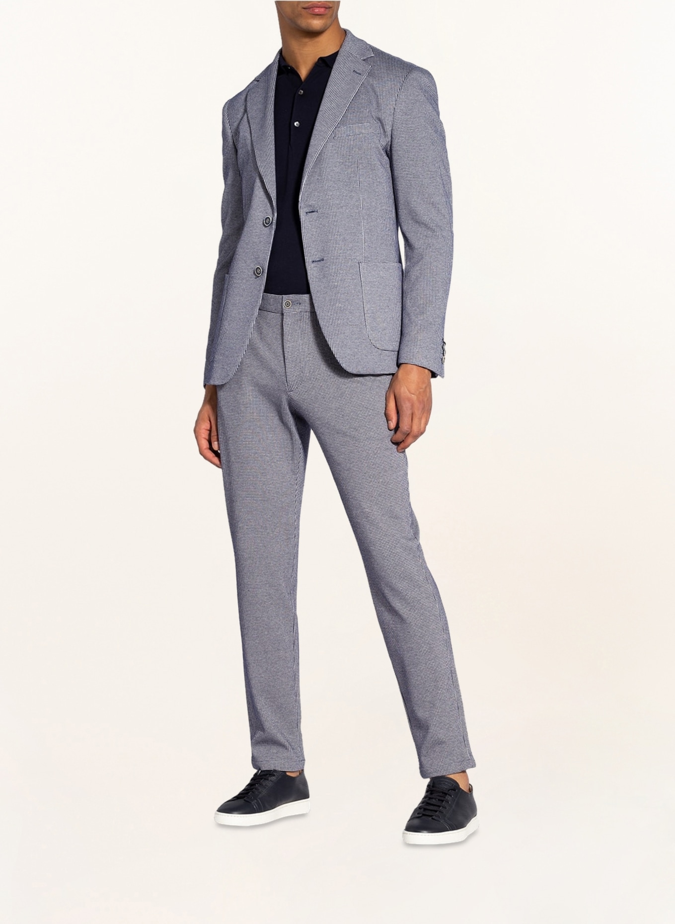 PAUL Suit jacket slim fit in jersey, Color: WHITE/ DARK BLUE (Image 2)