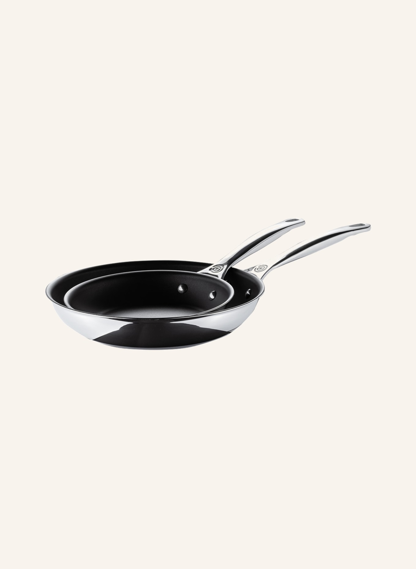 LE CREUSET 2-tlg. Pfannen-Set: SILBER / DUNKELGRAU