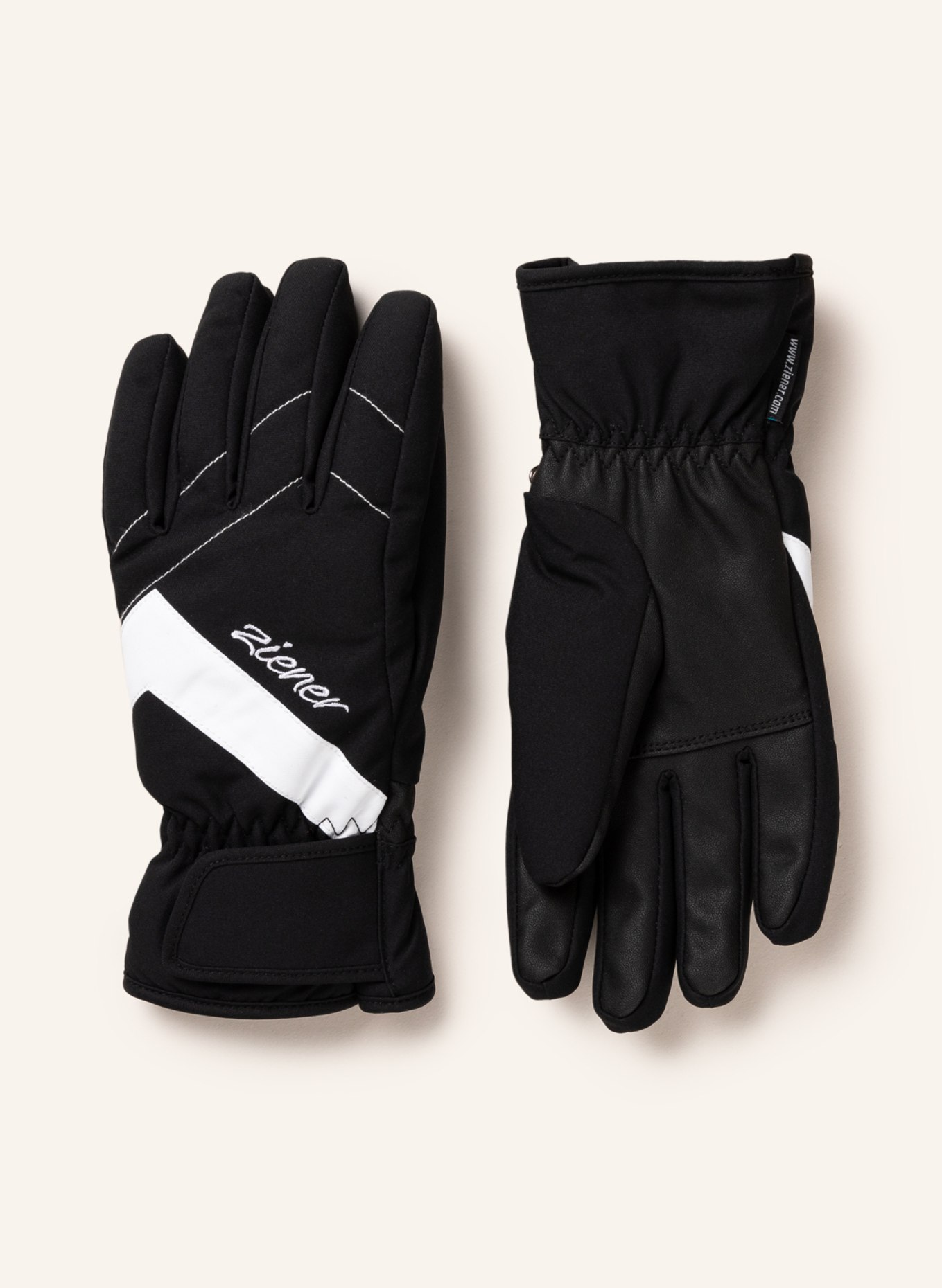 ziener Ski gloves KAITI AS®, Color: BLACK/ WHITE (Image 1)