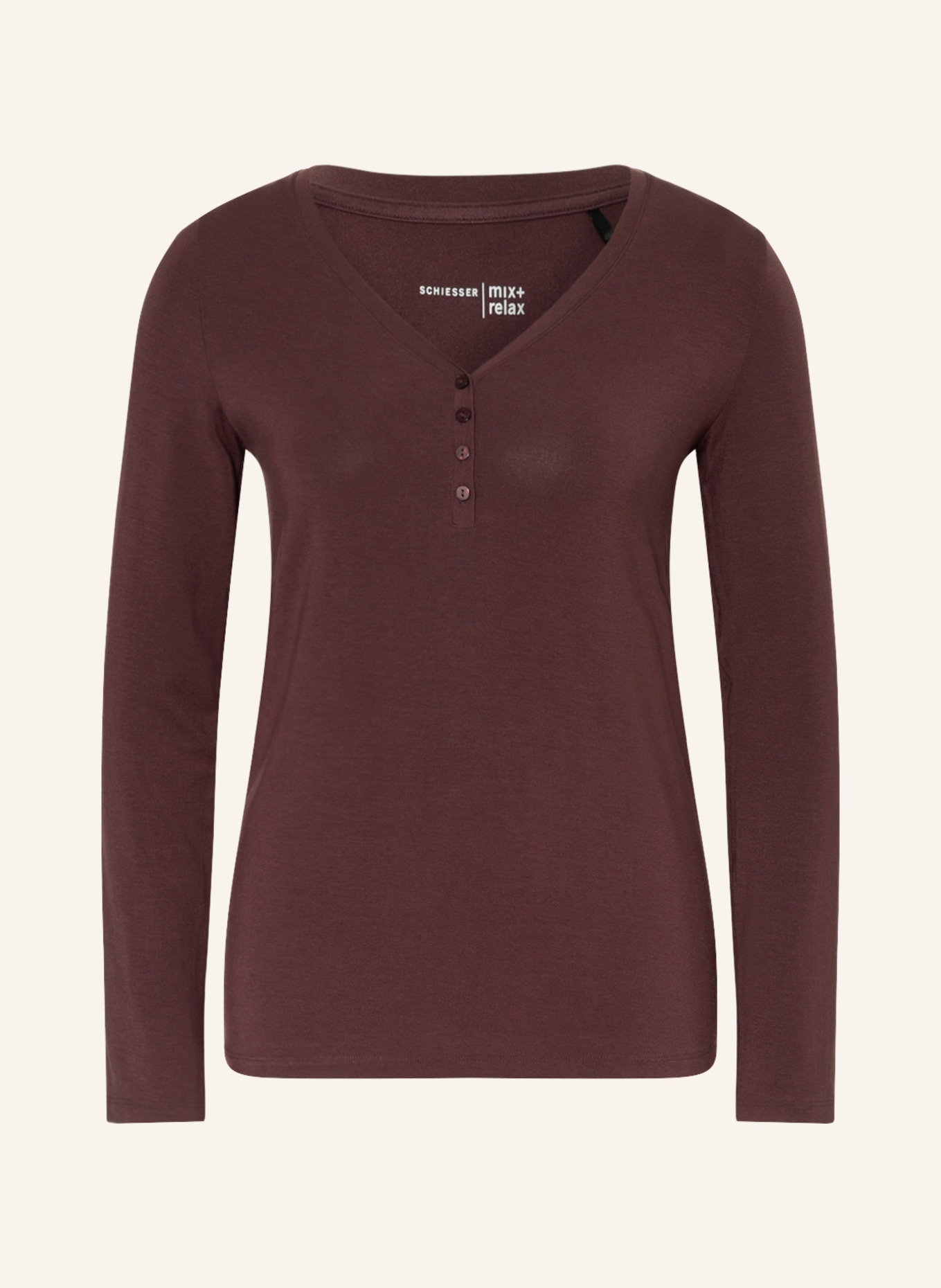 SCHIESSER Schlafshirt MIX+RELAX: BRAUN