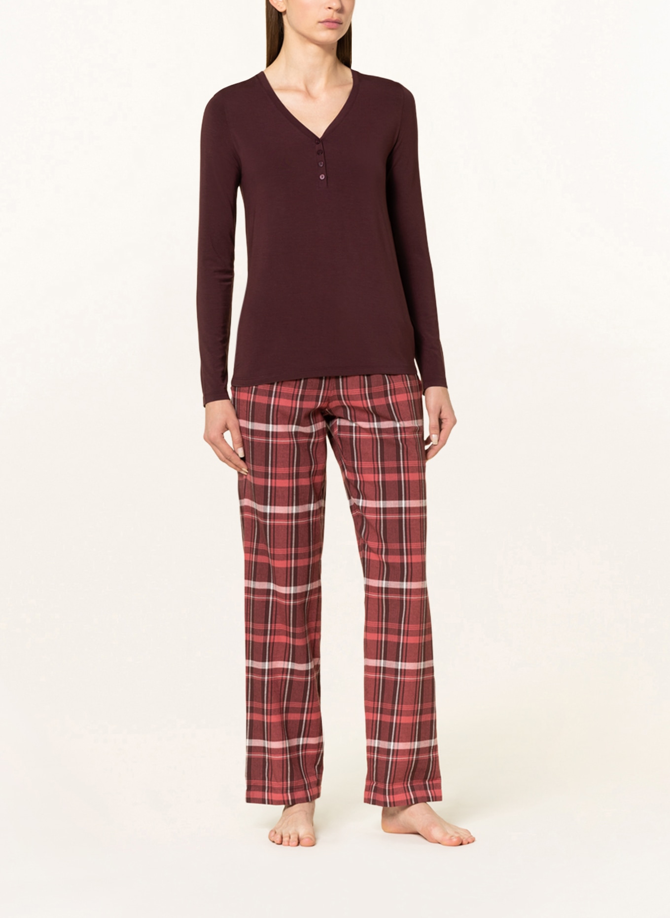 SCHIESSER Schlafshirt MIX+RELAX: BRAUN