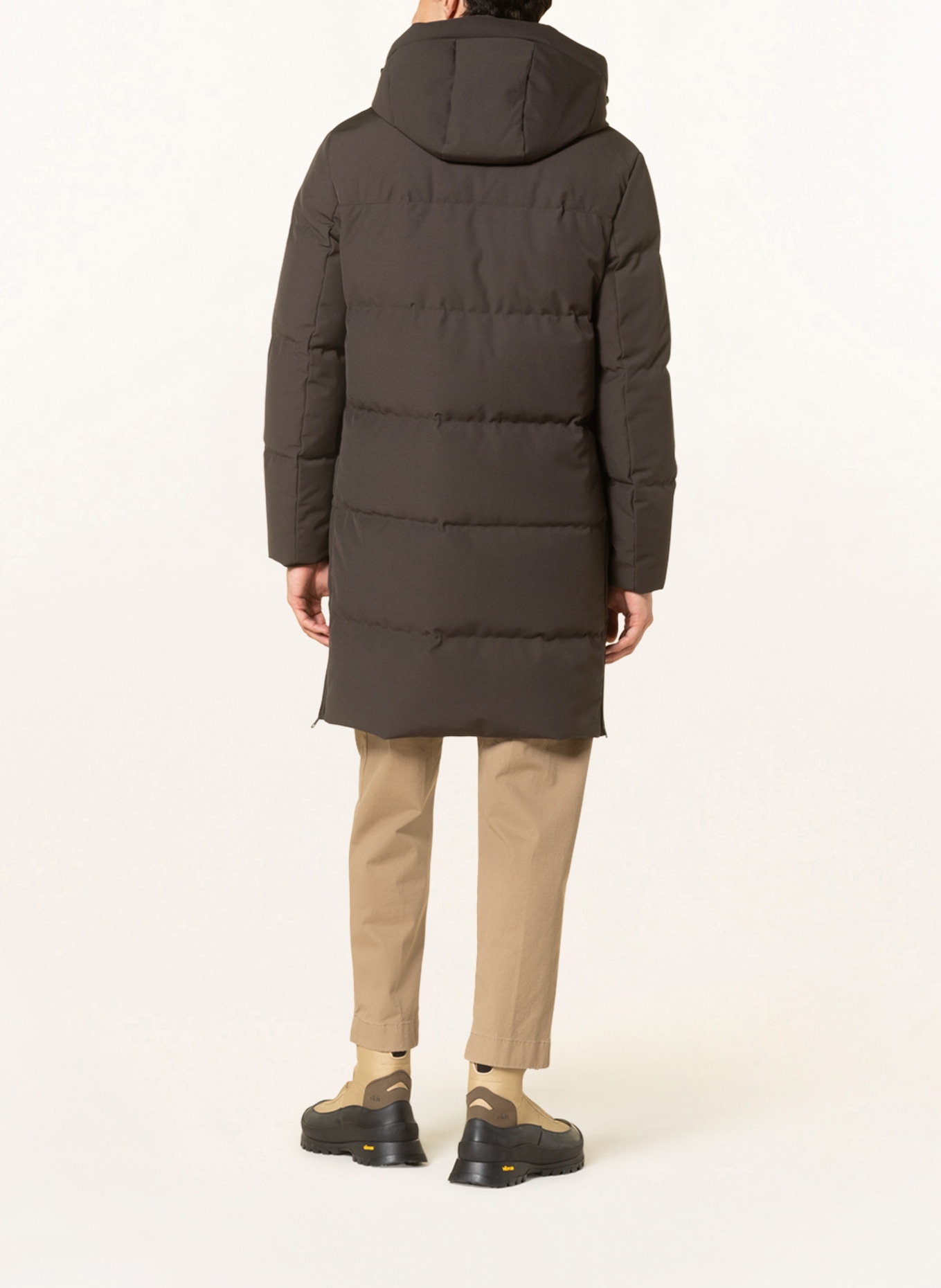 DUNO Daunenmantel ARON PARMA mit abnehmbarer Kapuze: DUNKELBRAUN