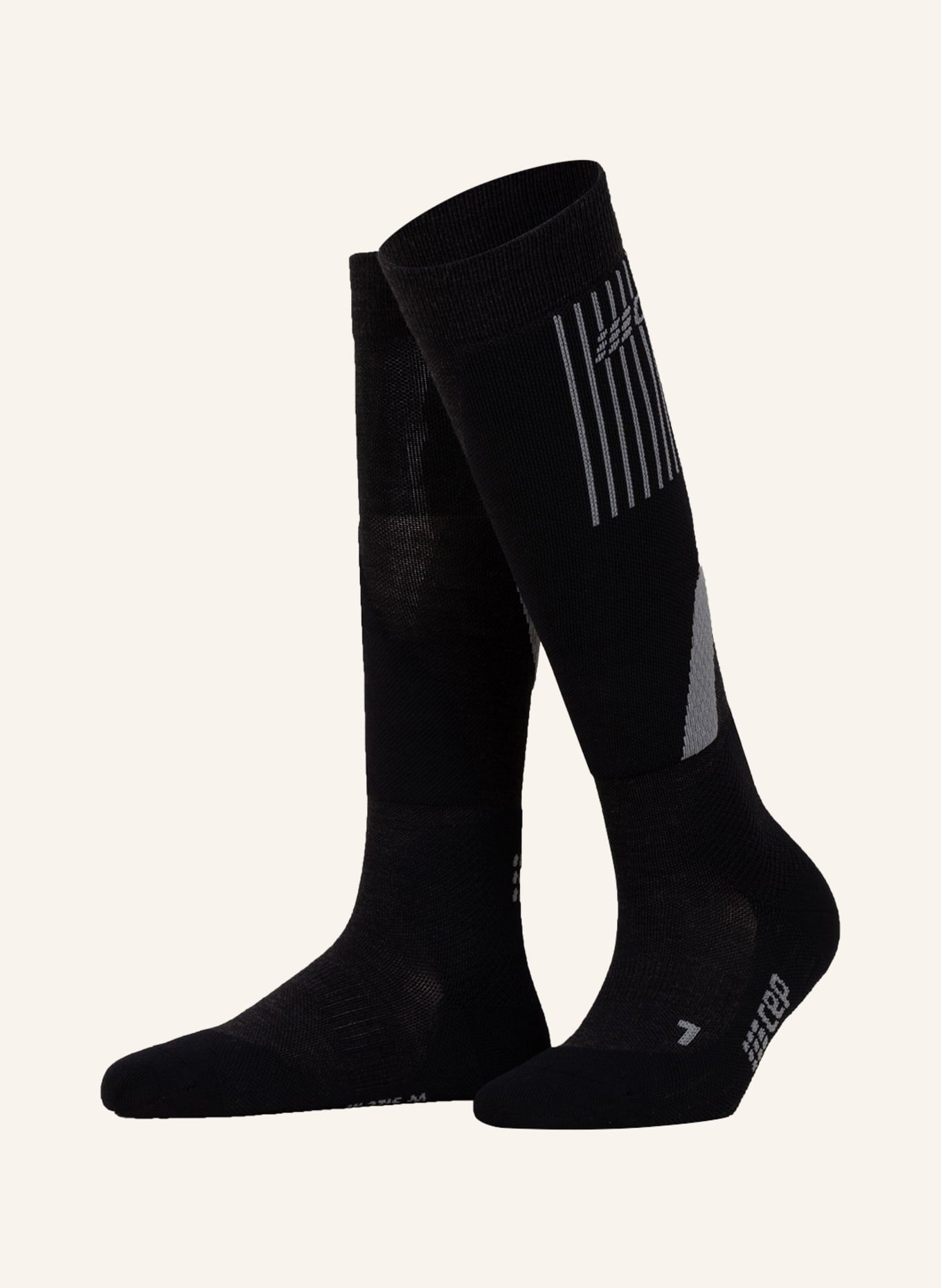 cep Běžecké ponožky COLD WEATHER COMPRESSION, Barva: ČERNÁ/ ŠEDÁ (Obrázek 1)