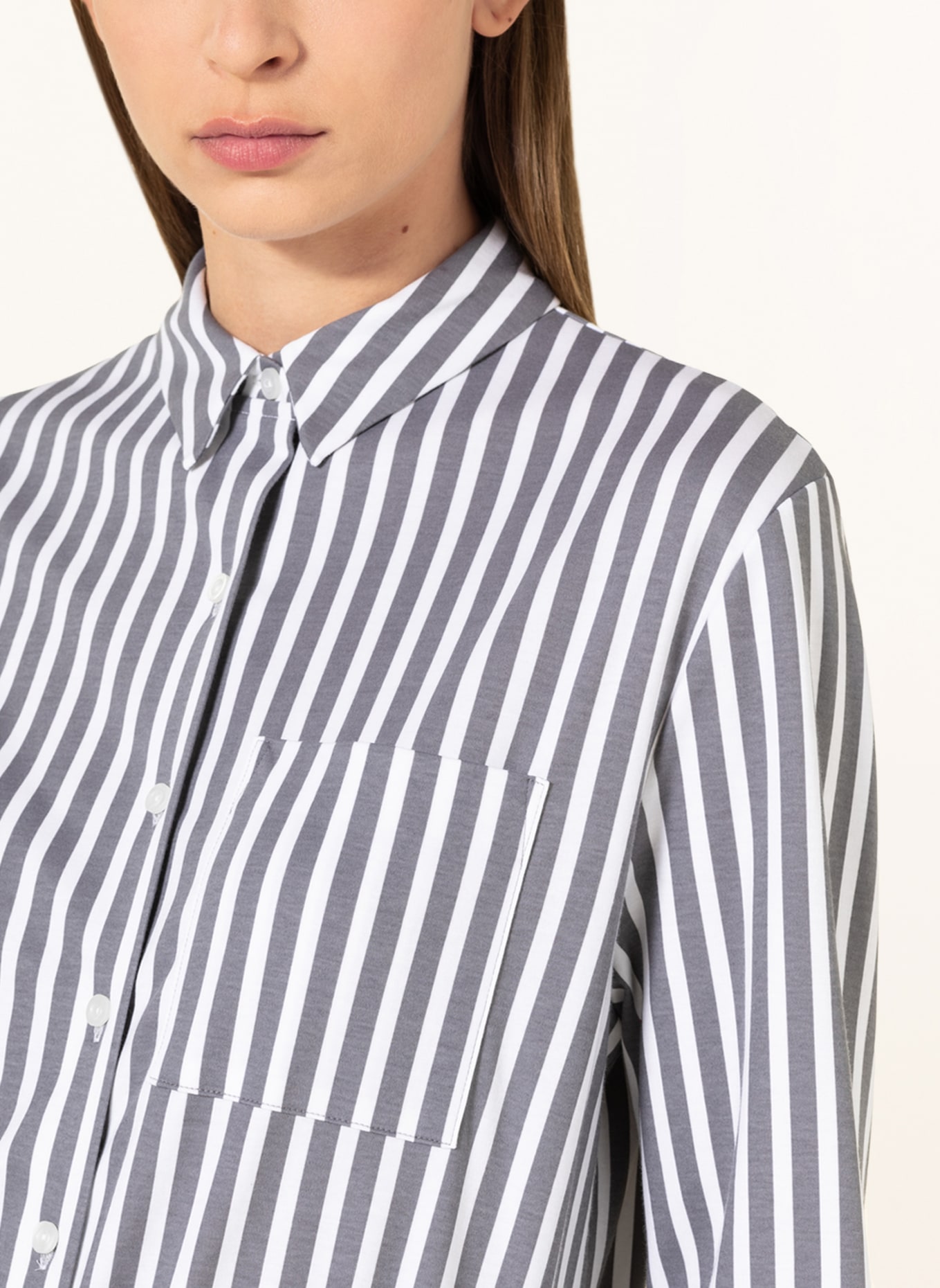 mey Pajama shirt series SLEEPSATION, Color: WHITE/ GRAY (Image 4)