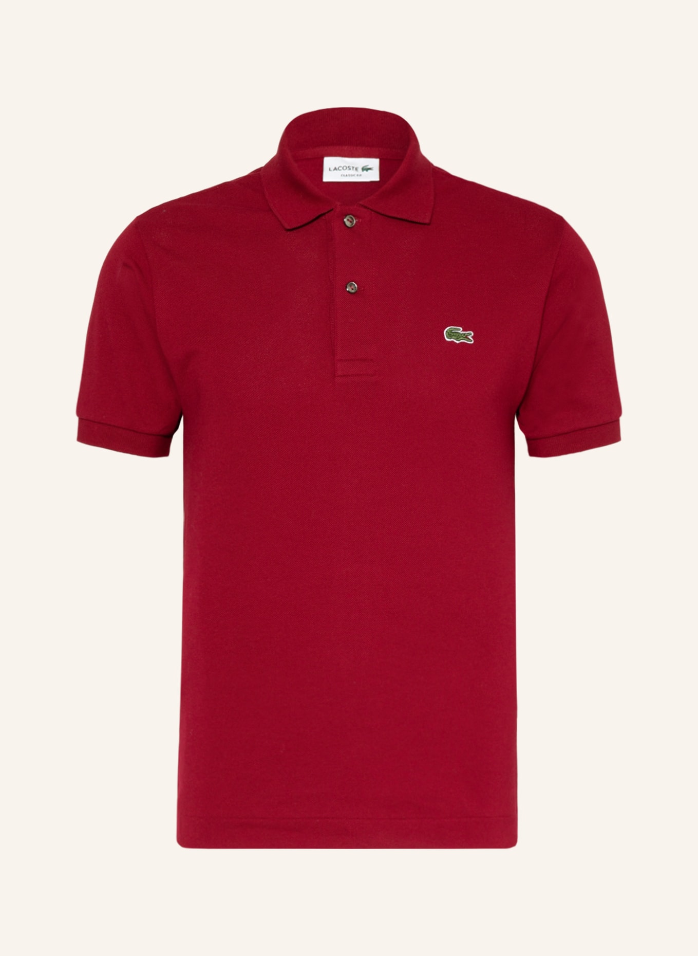 LACOSTE Piqué-Poloshirt Classic Fit, Farbe: DUNKELROT (Bild 1)