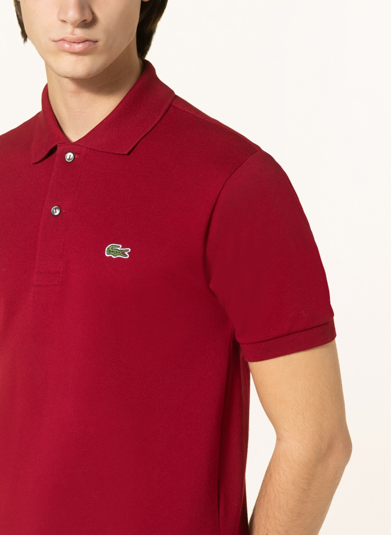 LACOSTE Piqué-Poloshirt Classic Fit, Farbe: DUNKELROT (Bild 4)