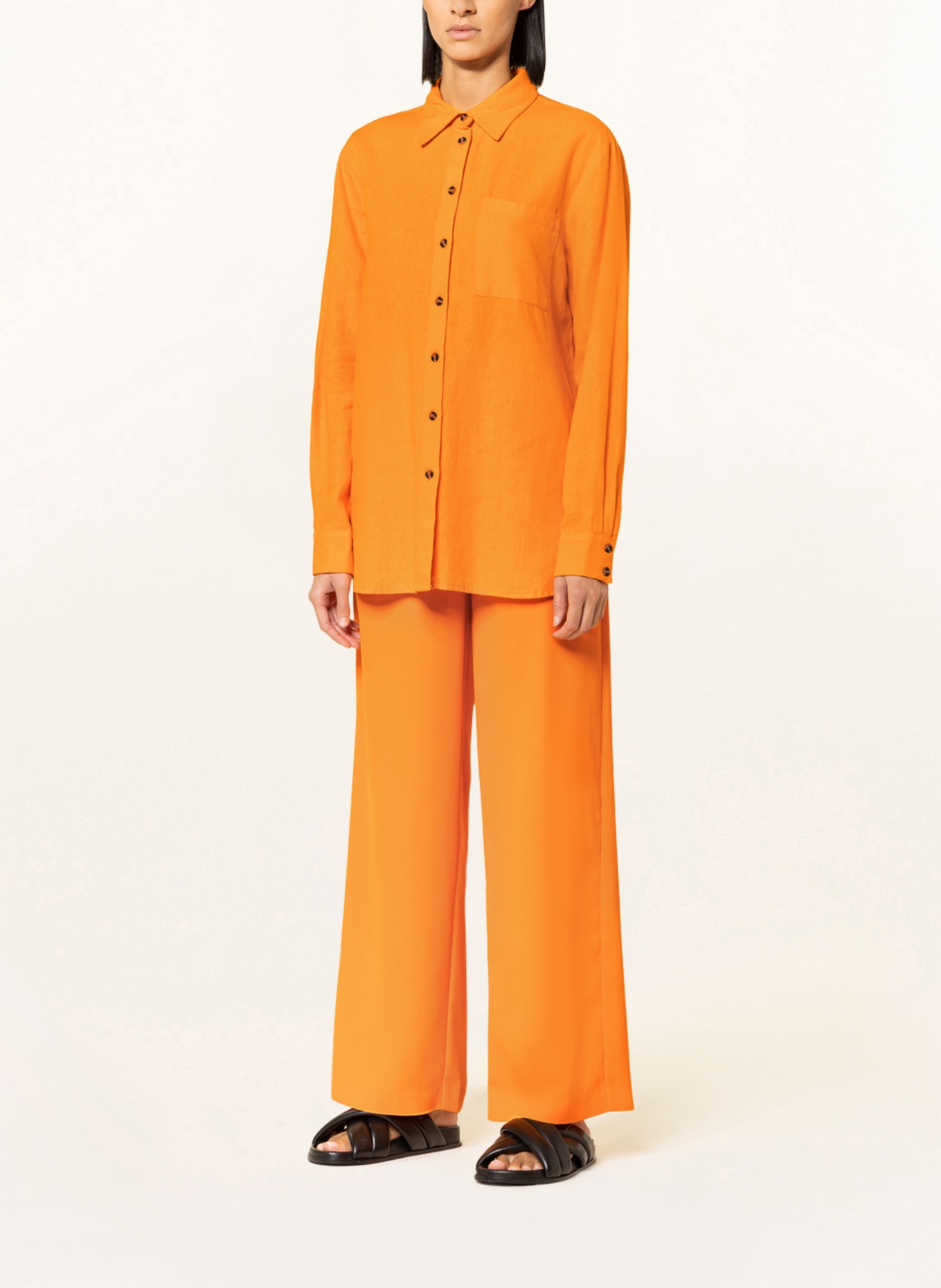 FREEQUENT Shirt blouse FREDDA with linen, Color: ORANGE (Image 2)