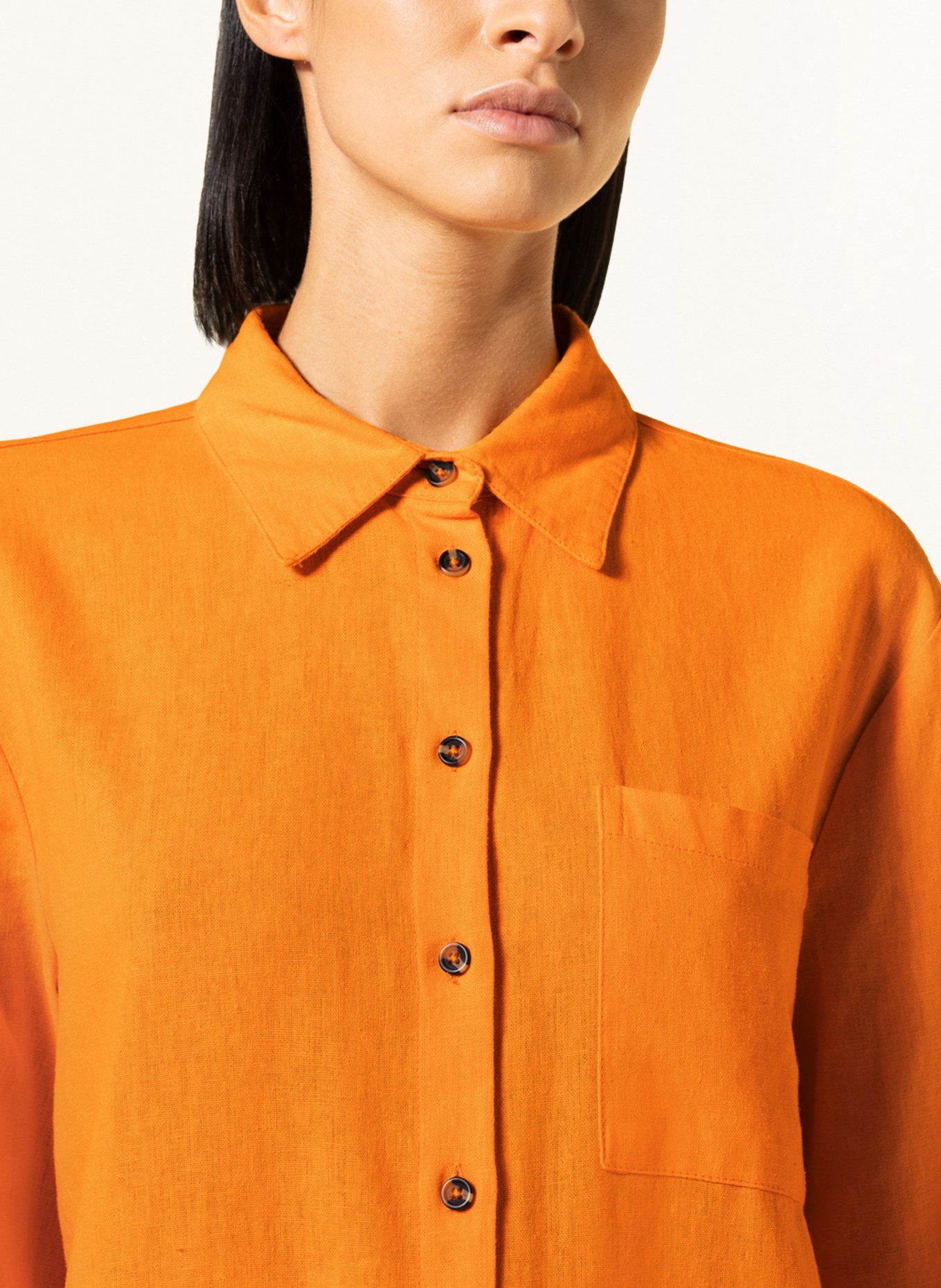 FREEQUENT Shirt blouse FREDDA with linen, Color: ORANGE (Image 4)