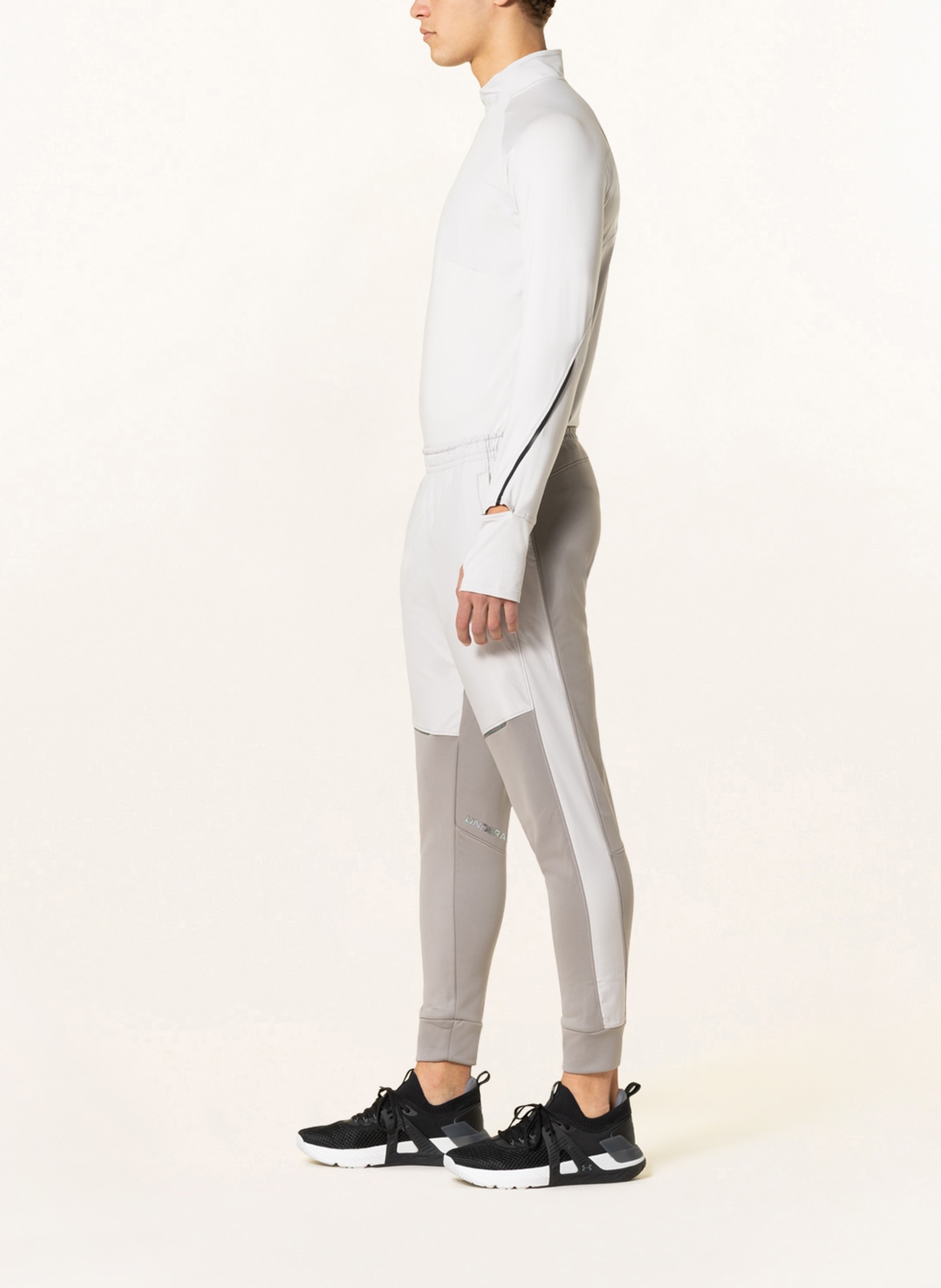 UNDER ARMOUR Training pants FLEECE STORM in gray light gray silver