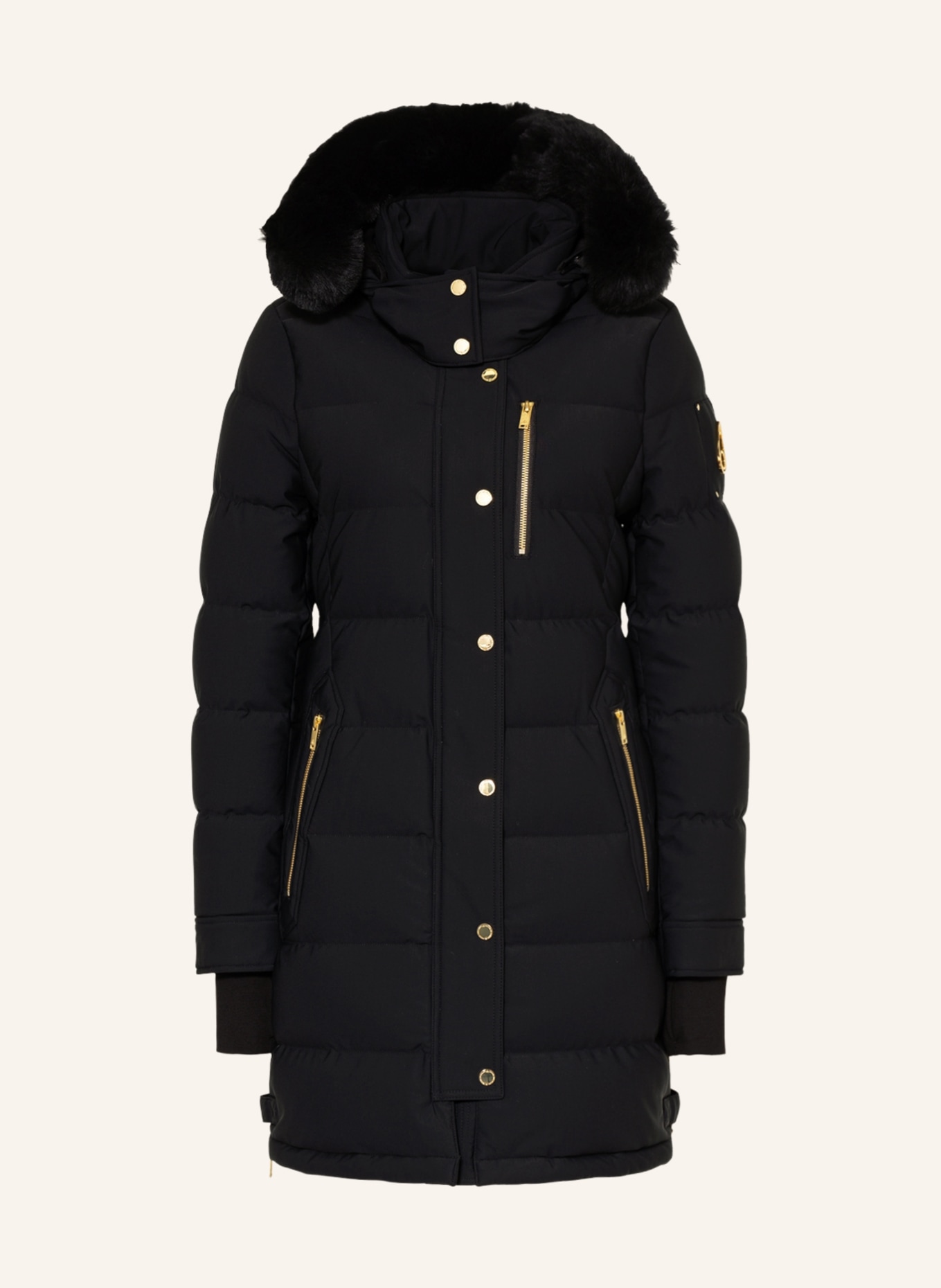 MOOSE KNUCKLES Down coat WATERSHED with faux fur and detachable hood , Color: BLACK (Image 1)