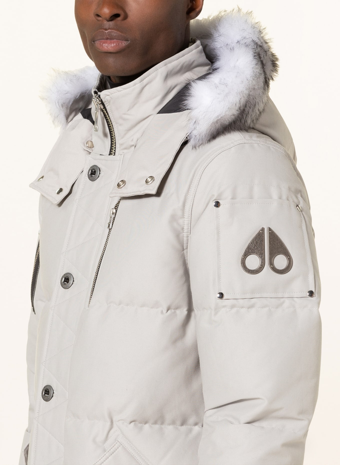 MOOSE KNUCKLES Down jacket 3Q with detachable hood and faux fur, Color: LIGHT BROWN (Image 5)