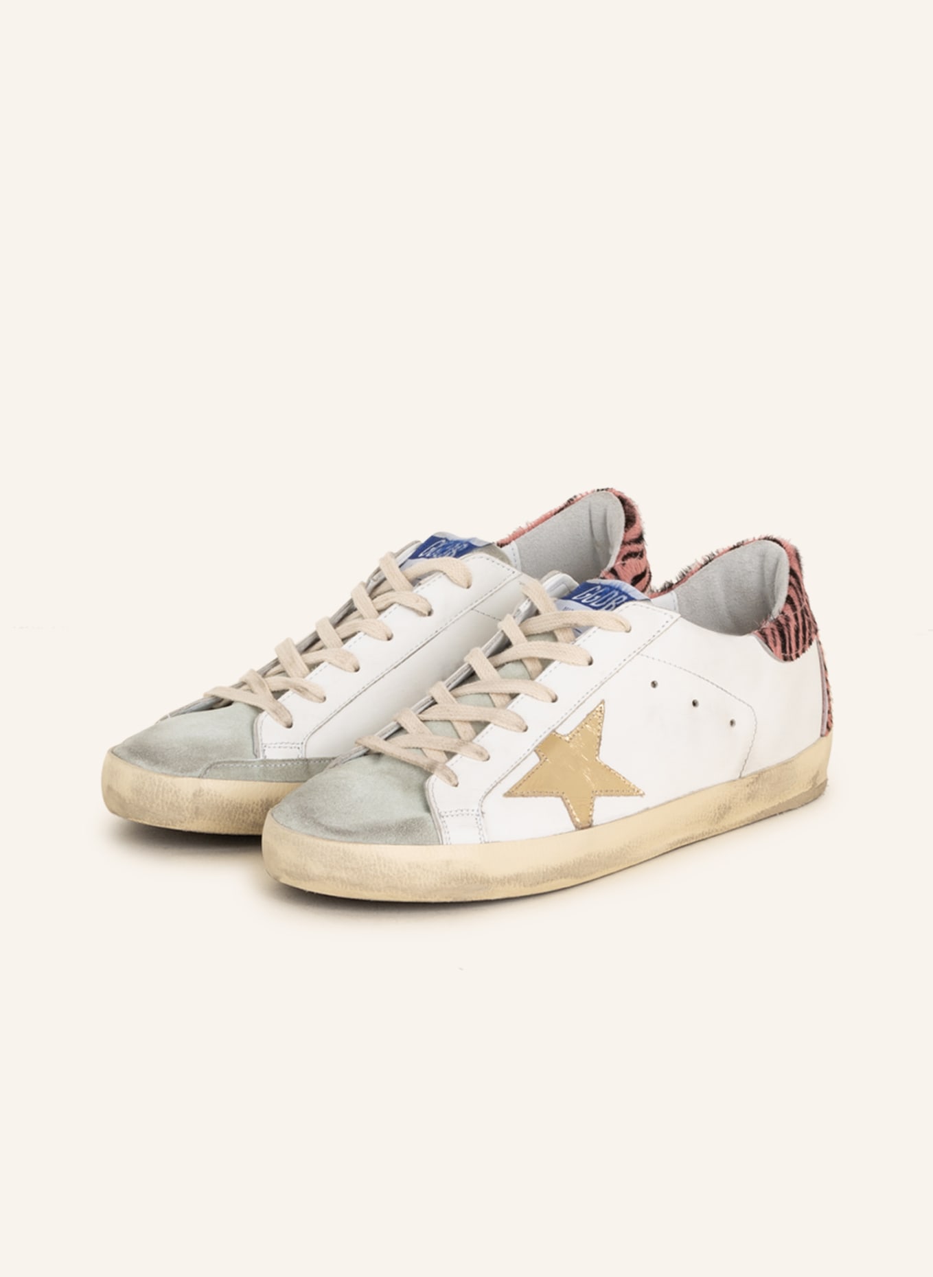 GOLDEN GOOSE Sneaker SUPER-STAR, Farbe: WEISS/ HELLGRAU/ ROSA (Bild 1)