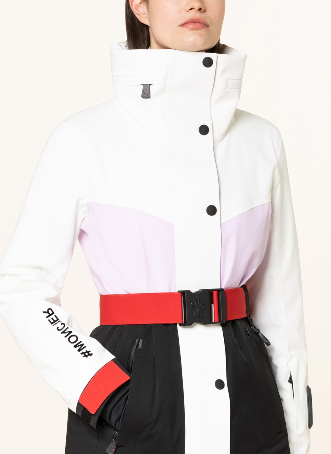 MONCLER GRENOBLE Ski jacket HAINET, Color: WHITE/ LIGHT PURPLE/ BLACK (Image 4)