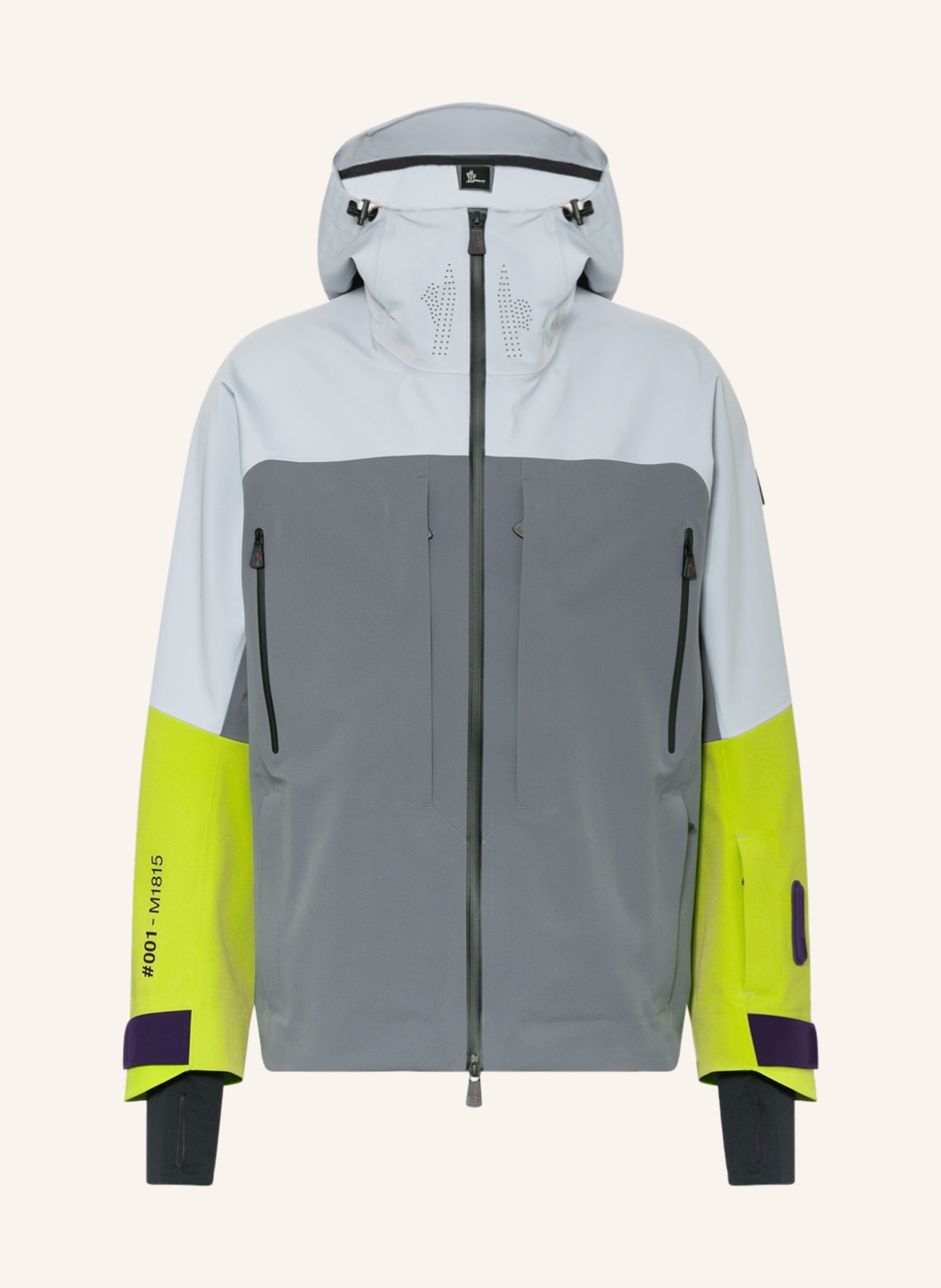MONCLER GRENOBLE Hardshellová lyžařská bunda BRIZON, Barva: ŠEDÁ/ SVĚTLE ŠEDÁ (Obrázek 1)