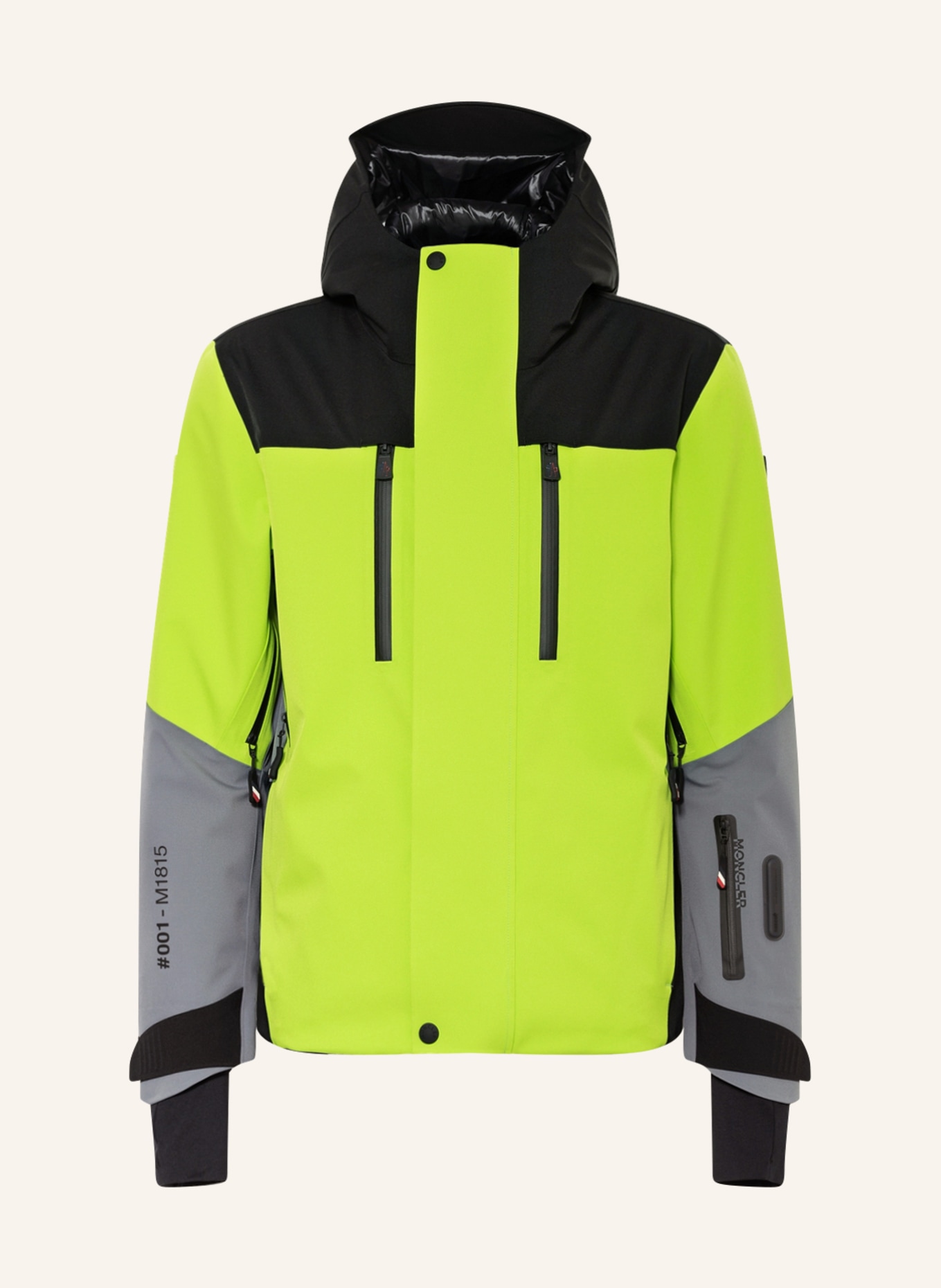 MONCLER GRENOBLE Péřová lyžařská bunda CERNIAT, Barva: SVĚTLE ZELENÁ/ ŠEDÁ/ ČERNÁ (Obrázek 1)
