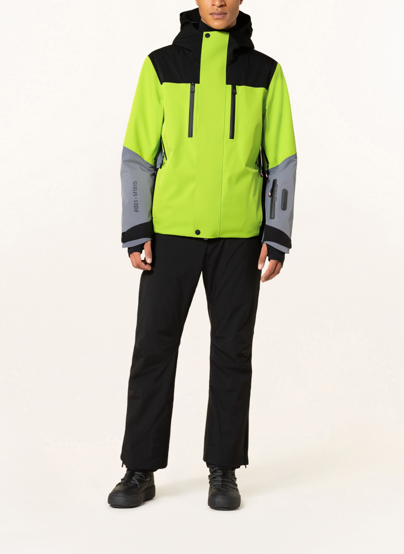 MONCLER GRENOBLE Down ski jacket CERNIAT, Color: LIGHT GREEN/ GRAY/ BLACK (Image 2)