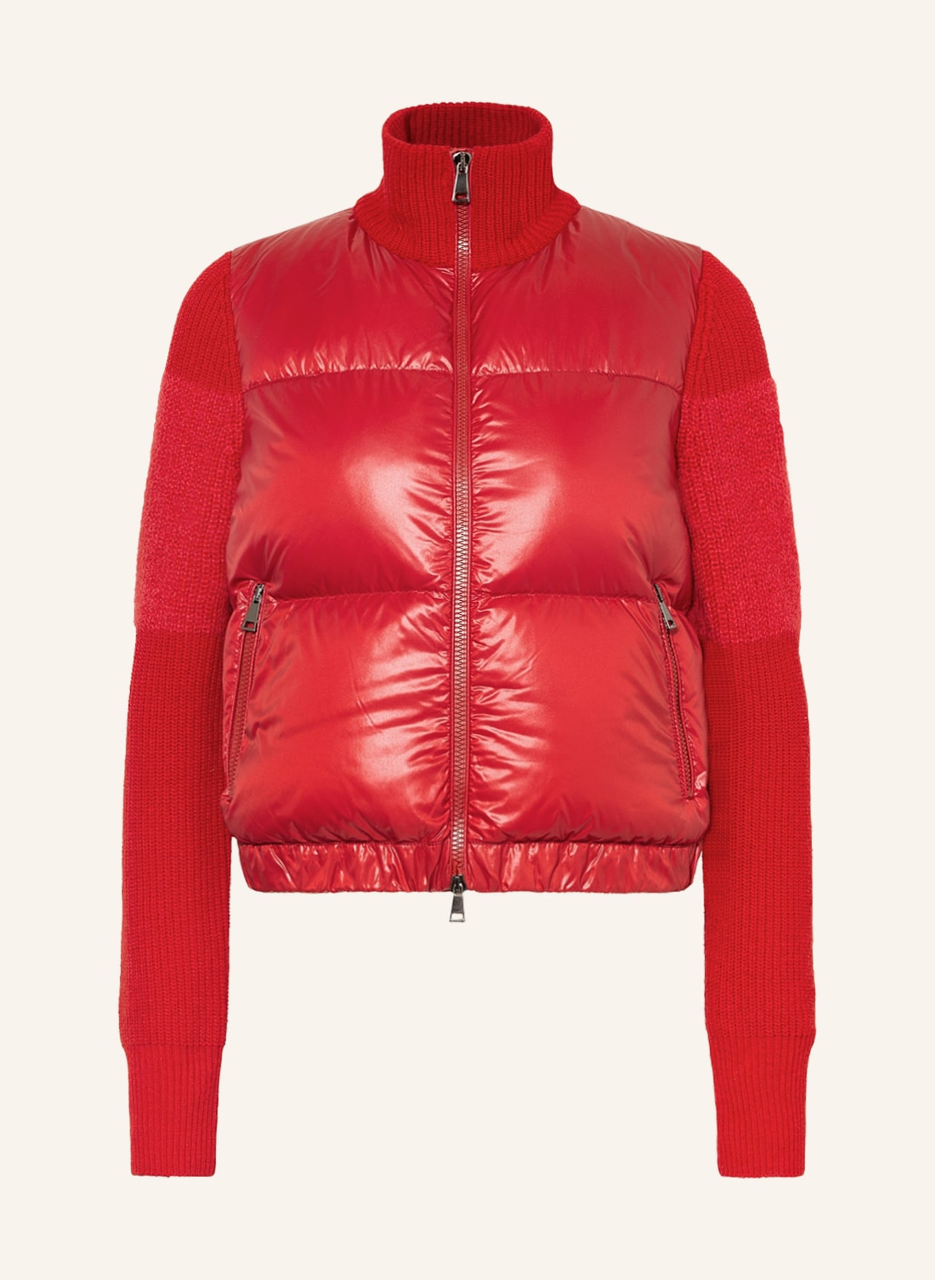 MONCLER Down jacket in mixed materials, Color: RED (Image 1)