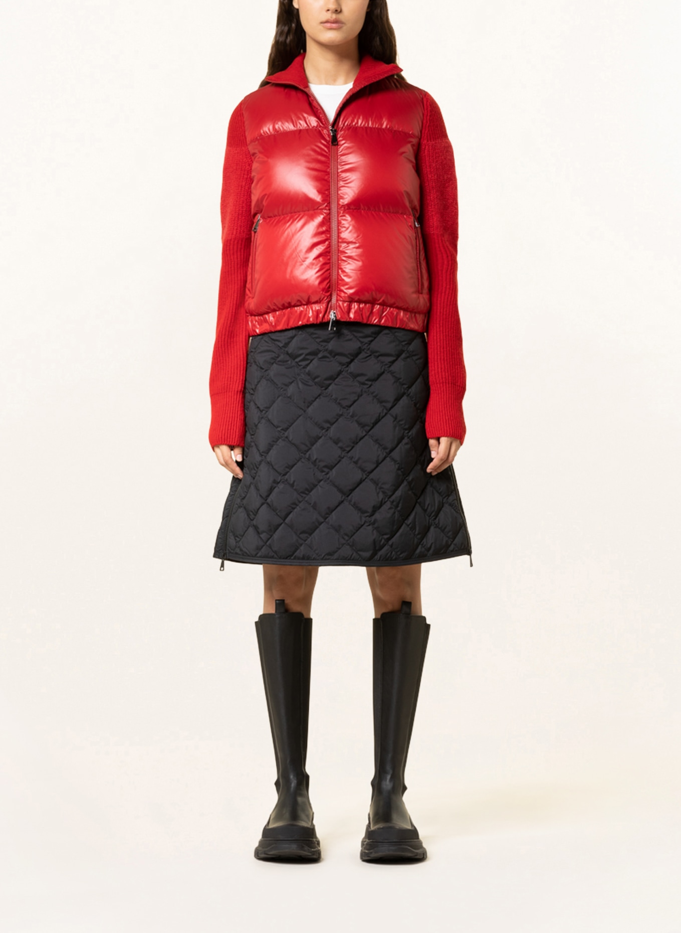 MONCLER Down jacket in mixed materials, Color: RED (Image 2)