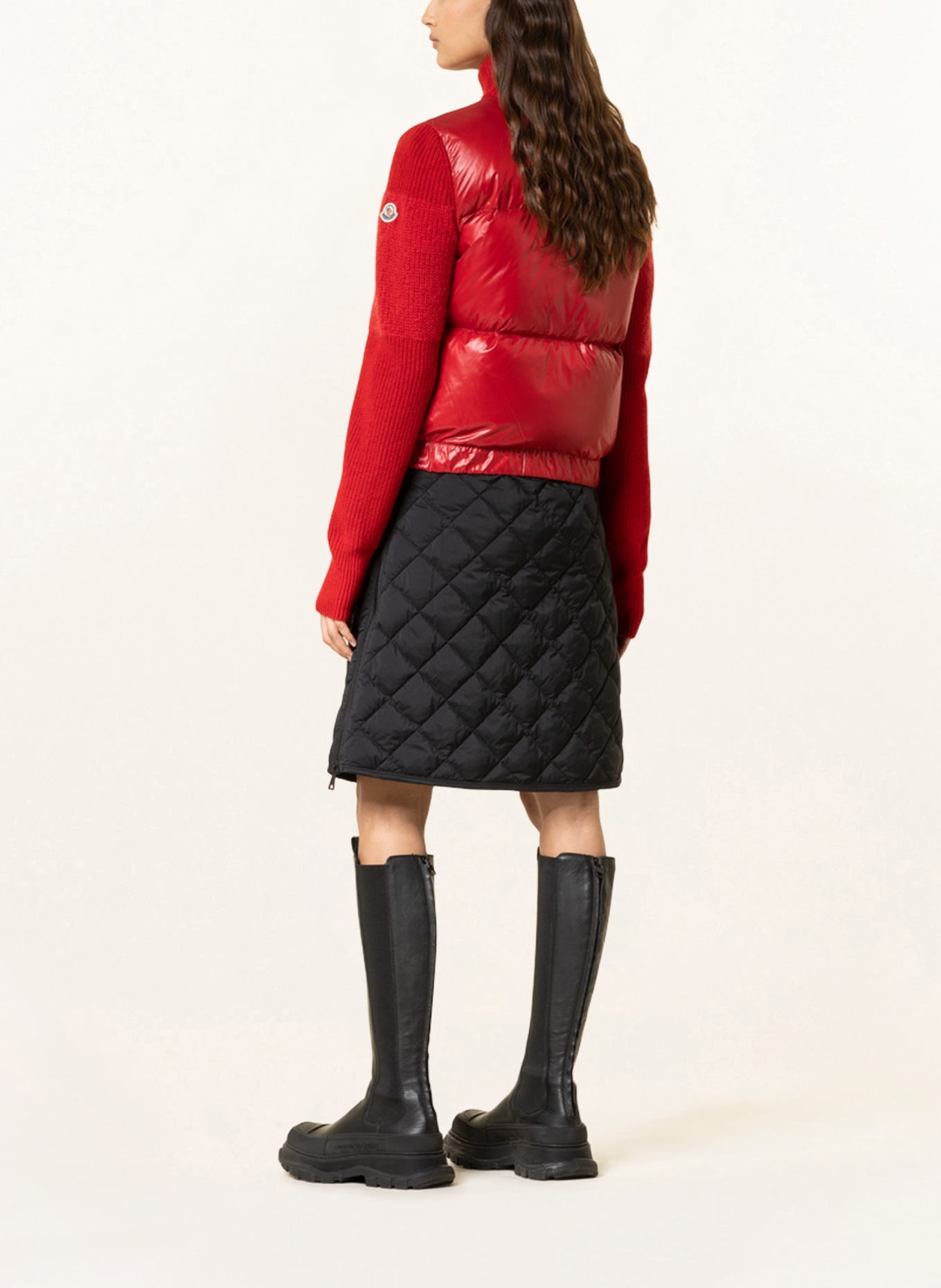 MONCLER Down jacket in mixed materials, Color: RED (Image 3)
