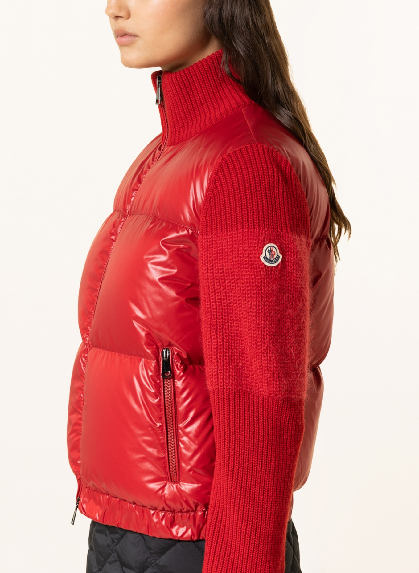 MONCLER Down jacket in mixed materials, Color: RED (Image 4)