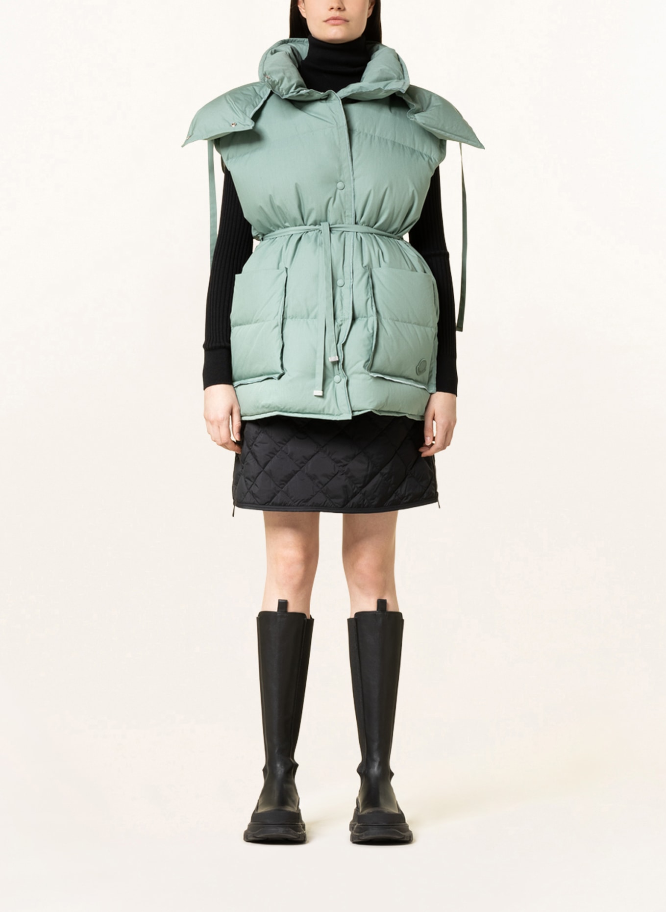 MONCLER GENIUS Oversized down vest BATTY with detachable hood , Color: MINT (Image 2)