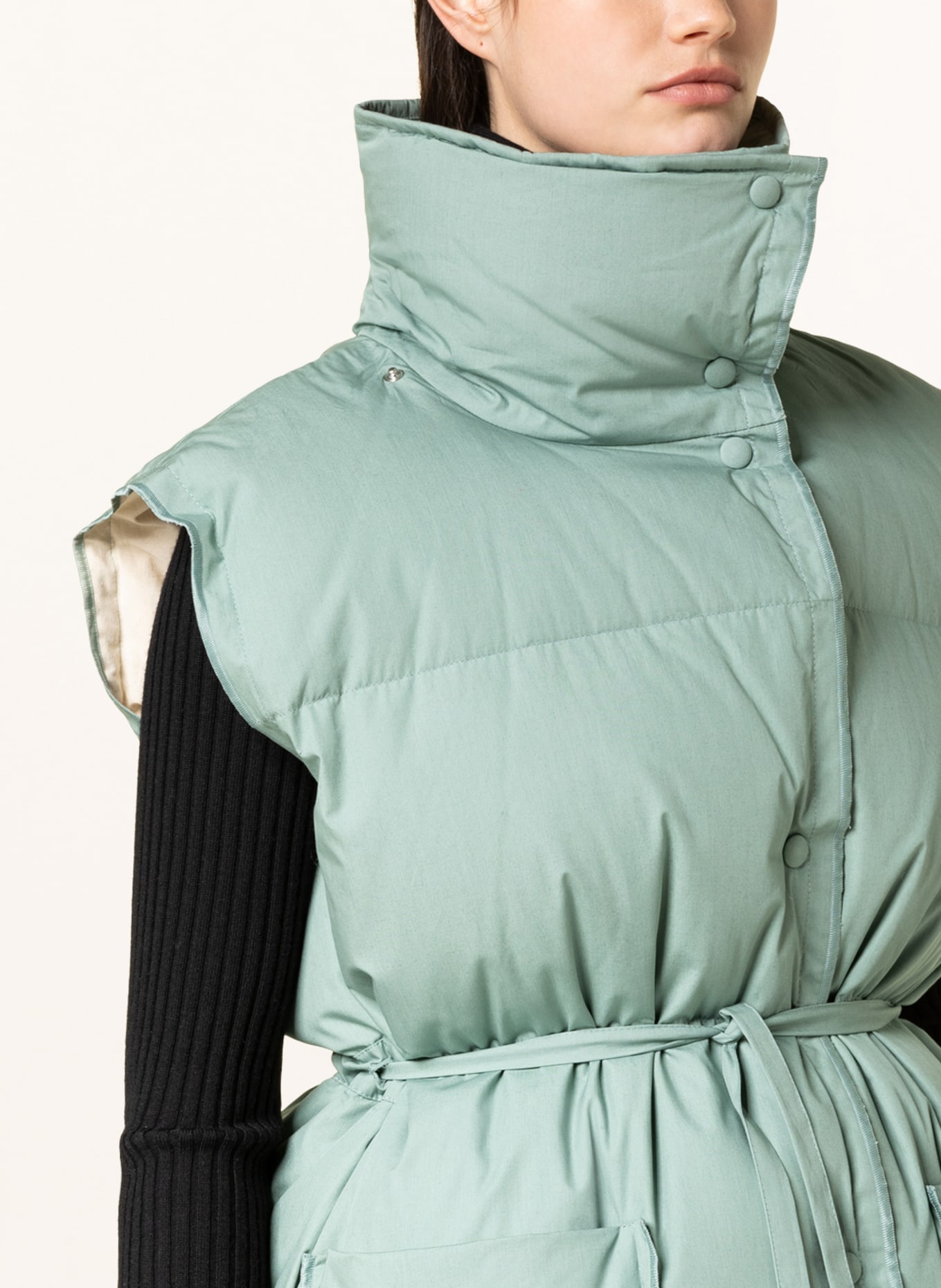 MONCLER GENIUS Oversized péřová vesta BATTY s odnímatelnou kapucí , Barva: MÁTOVÁ (Obrázek 6)
