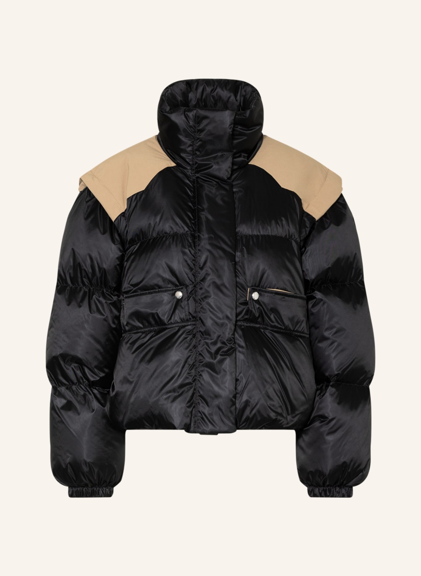 MONCLER GENIUS Down jacket with detachable sleeves , Color: BLACK/ BEIGE (Image 1)